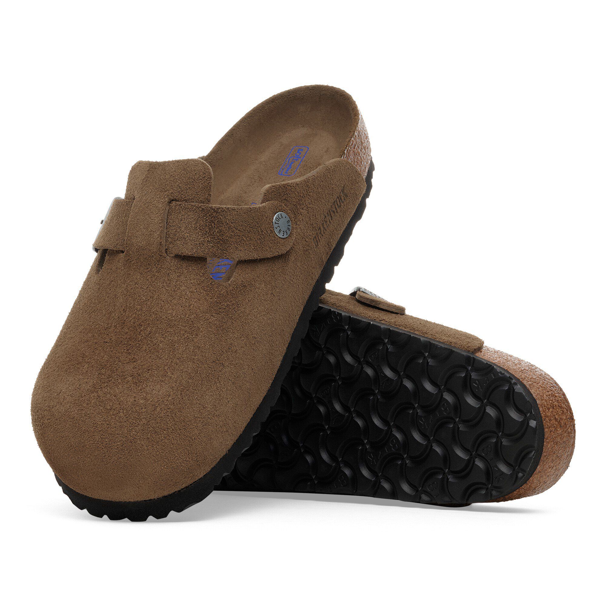 Boston Soft Footbed Suede Leather in Color Dark Tea Tonal