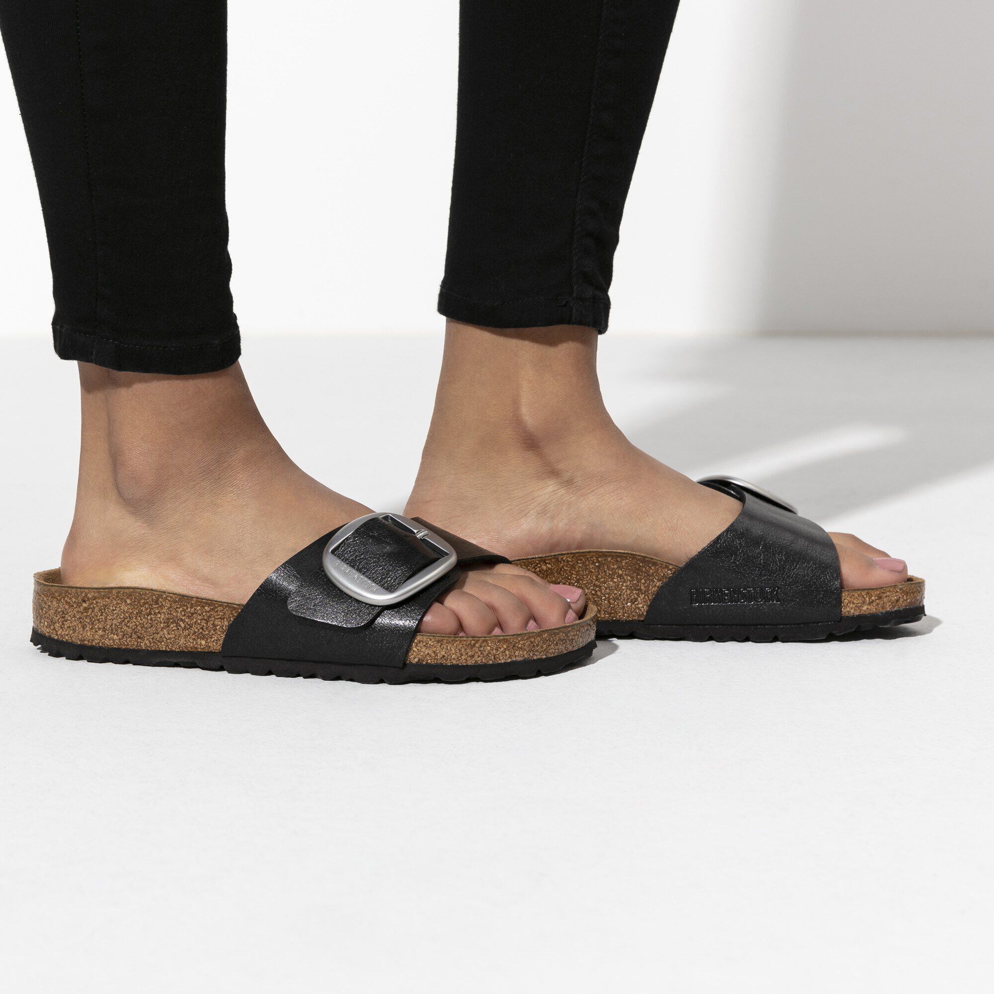 Madrid Big Buckle Birko-Flor Close-up with a female model