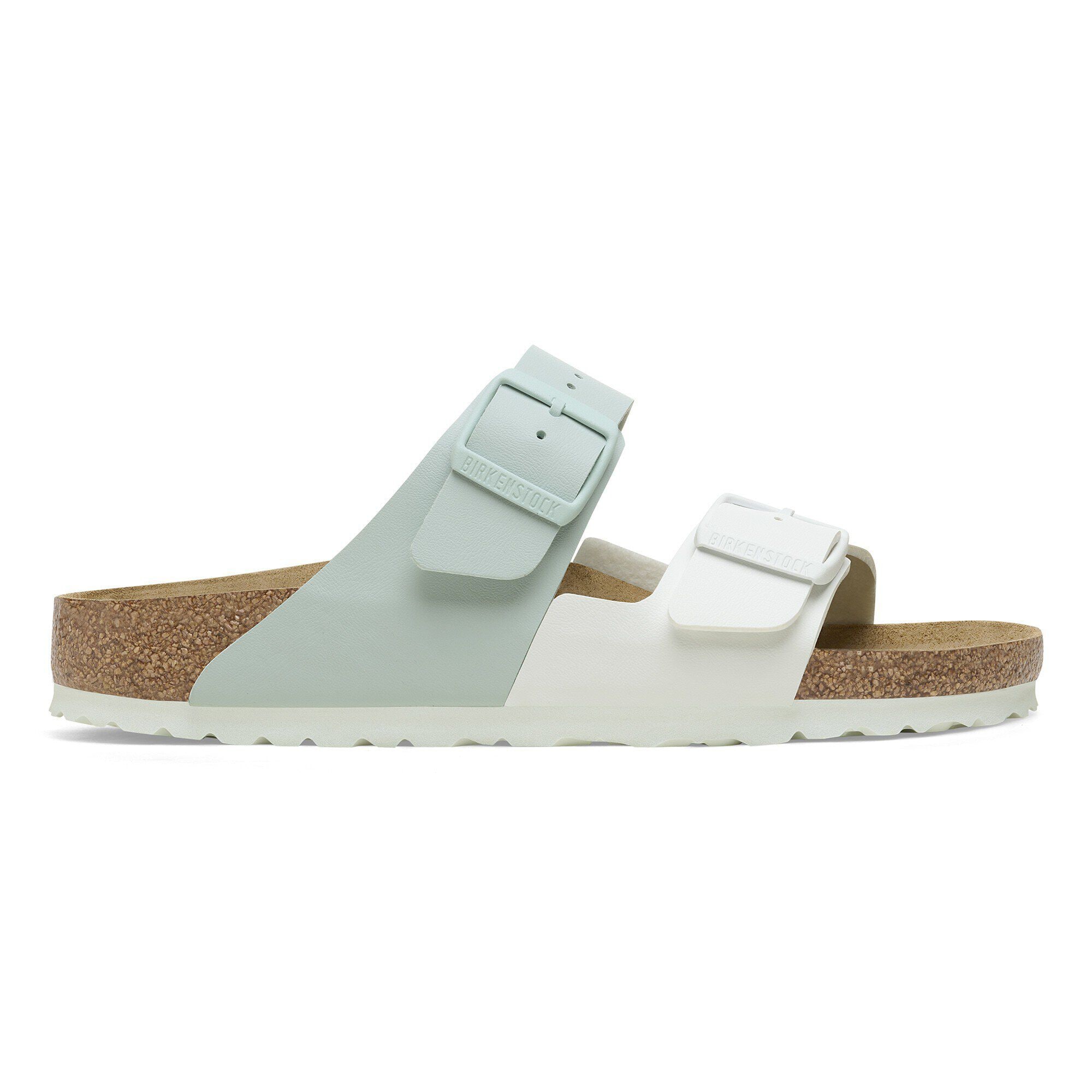Arizona Split Birko-Flor in Color White/Surf Green | BIRKENSTOCK