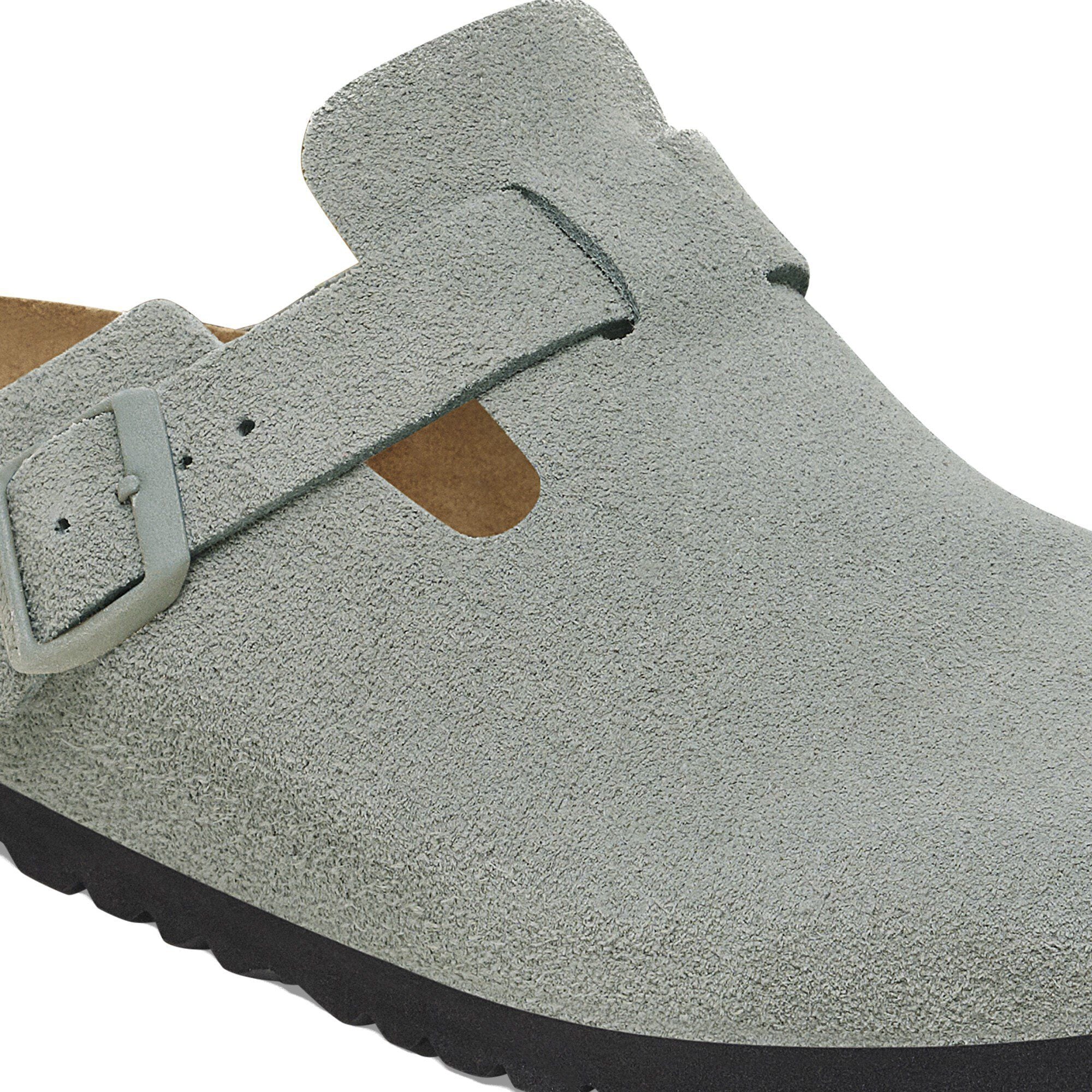 Boston Soft Footbed Suede Leather Close-up view showing material detail