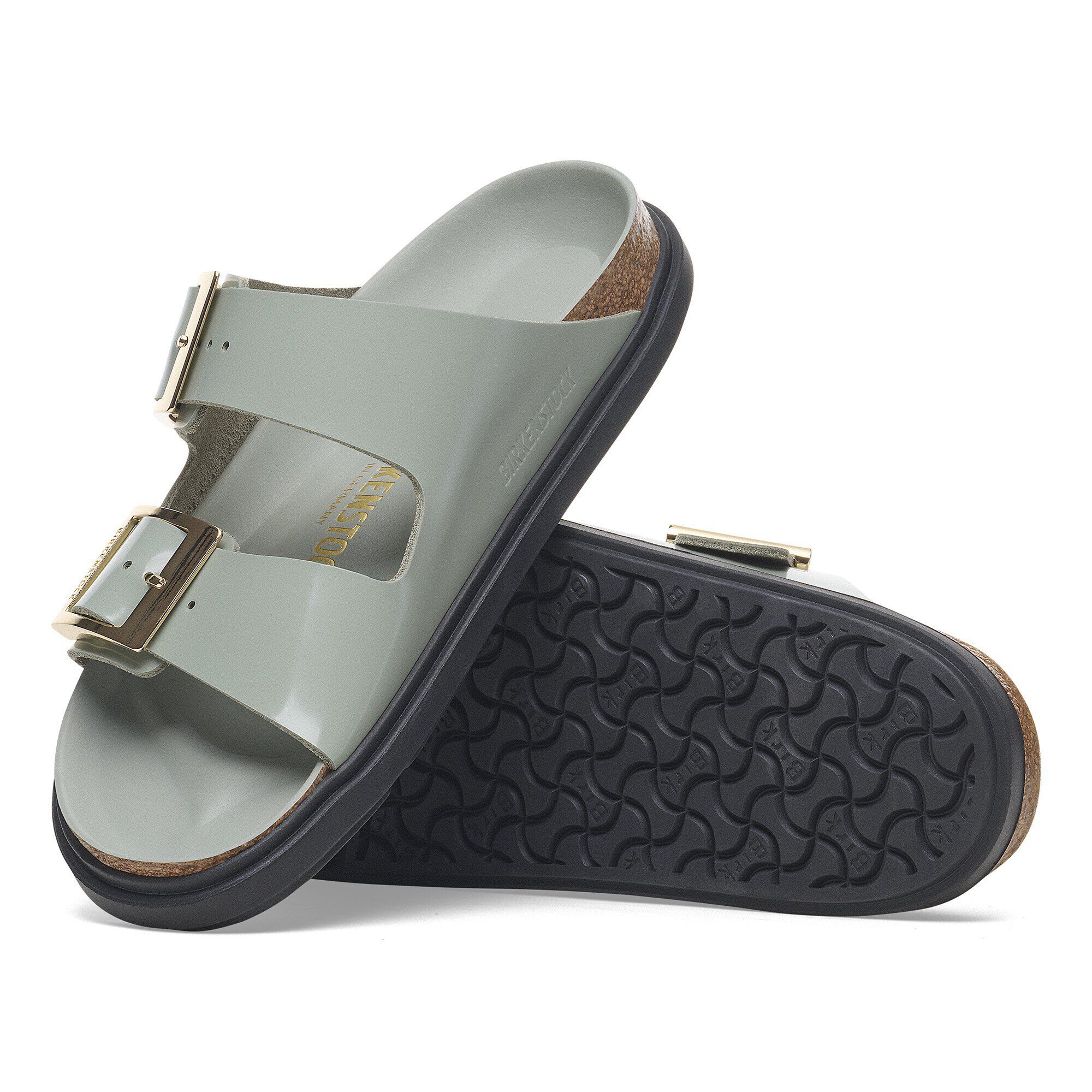 Arizona Droplet Buckle Natural Leather Patent with outer sole details