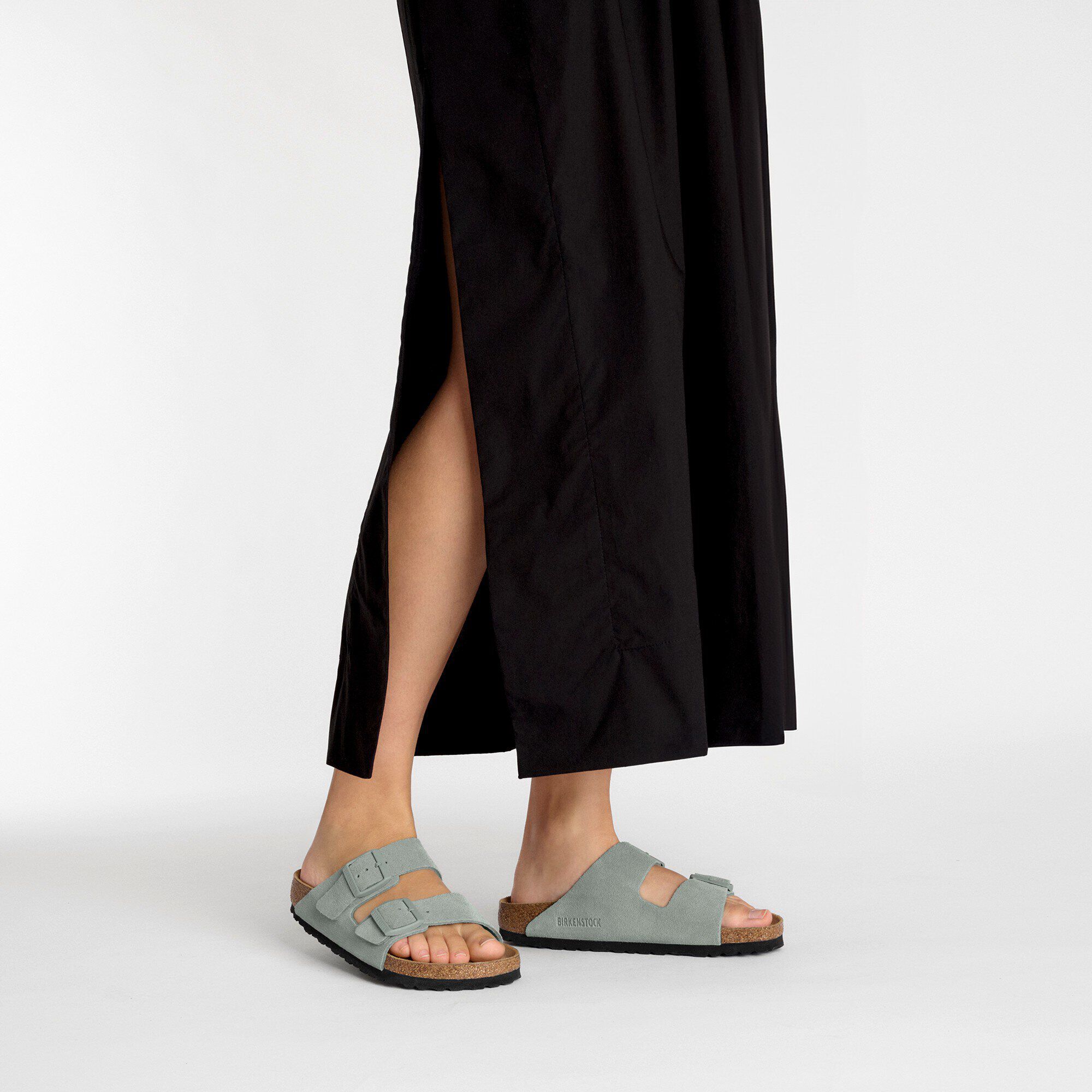 Arizona Soft Footbed Suede Leather with a female model