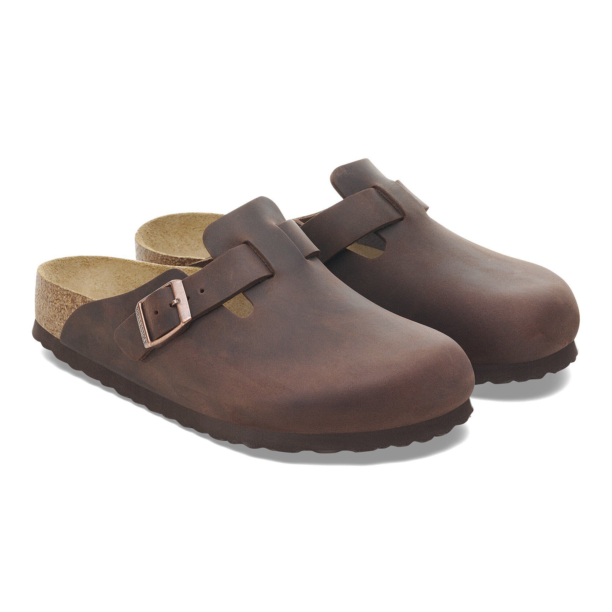 Boston Soft Footbed Natural Leather Oiled - shown as a pair
