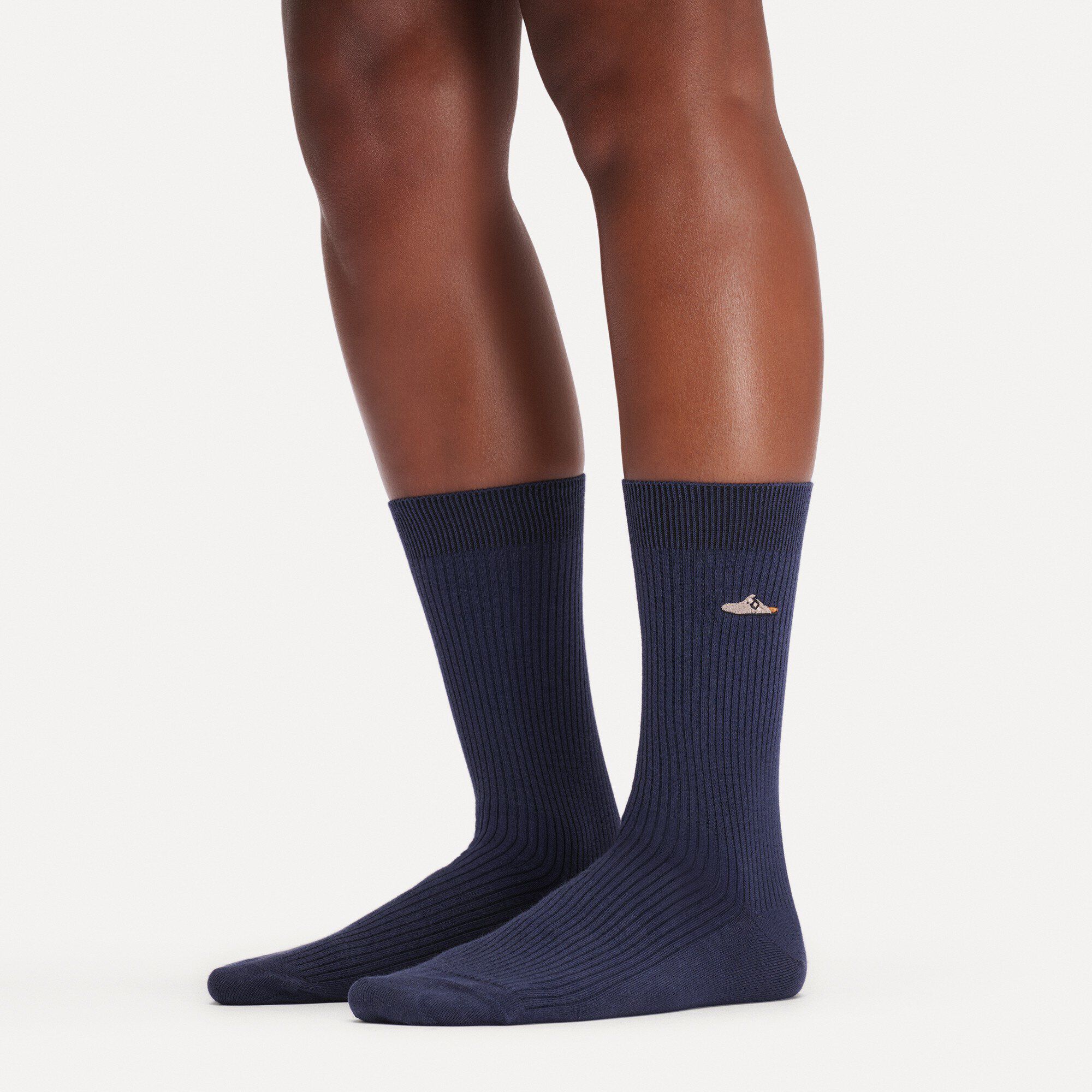 Cotton Ribbed Socks / コットン リブ ソックス コットン/ナイロン/ポリウレタン with a female model