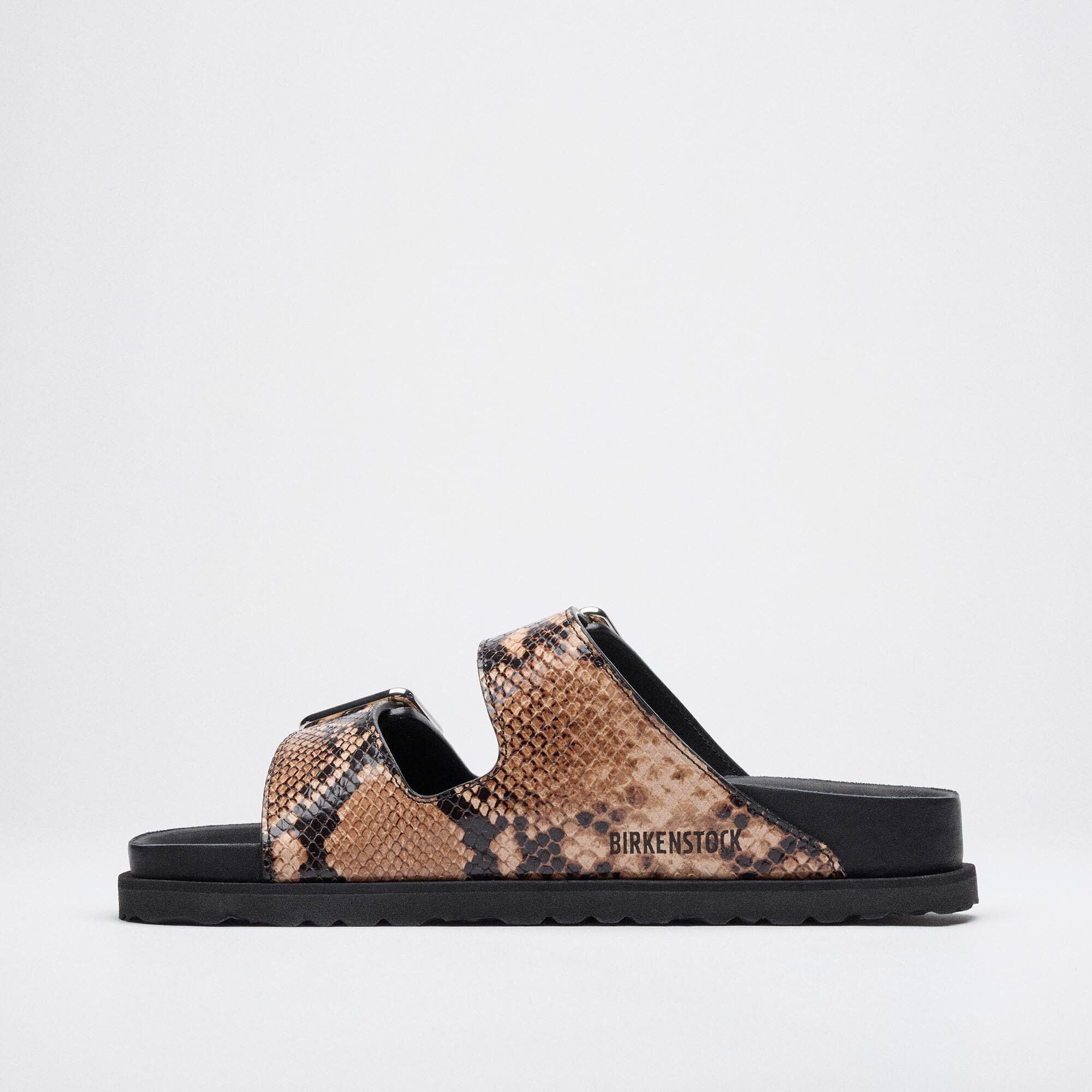 靴 Birkenstock 1774 Arizona Lined Snake Arizona Lined 1774 Natural Leather in Color Natural Snake Brown