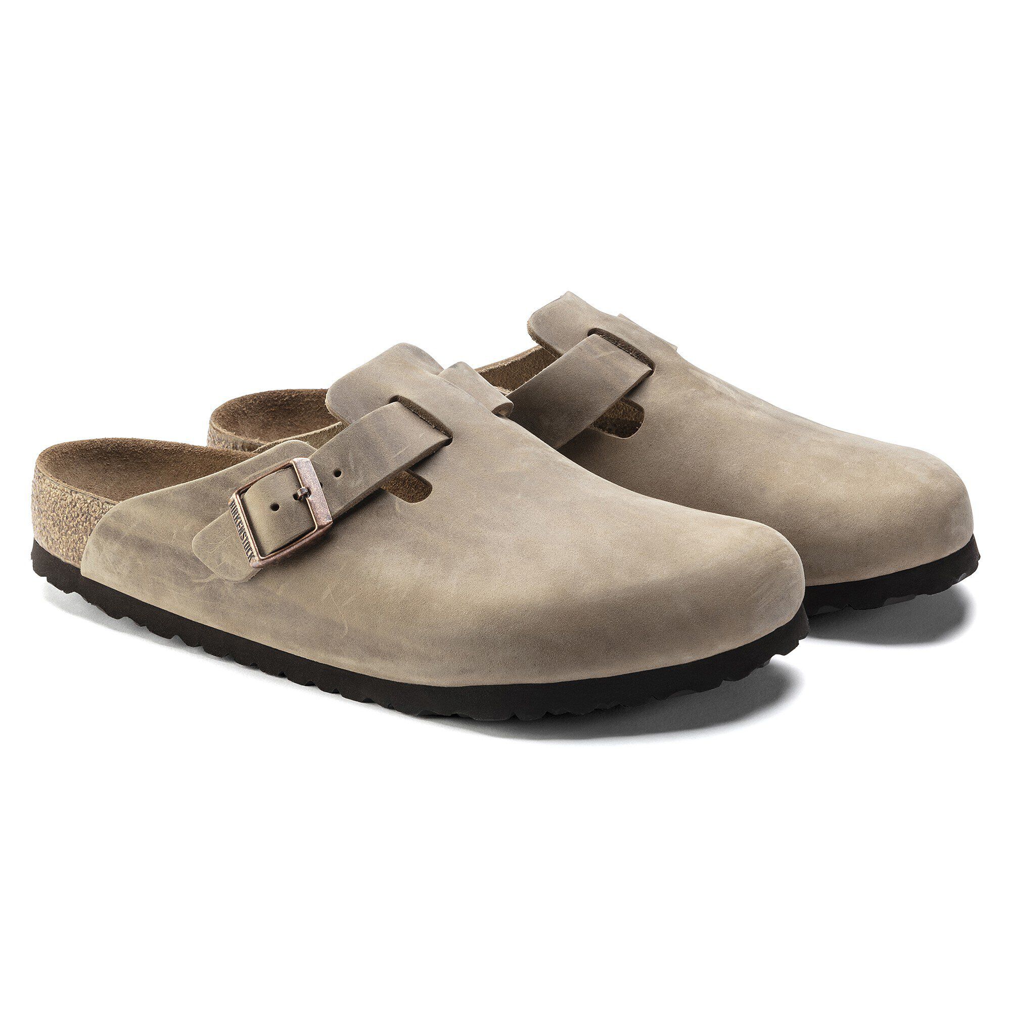 Boston Soft Footbed Natural Leather Oiled - shown as a pair