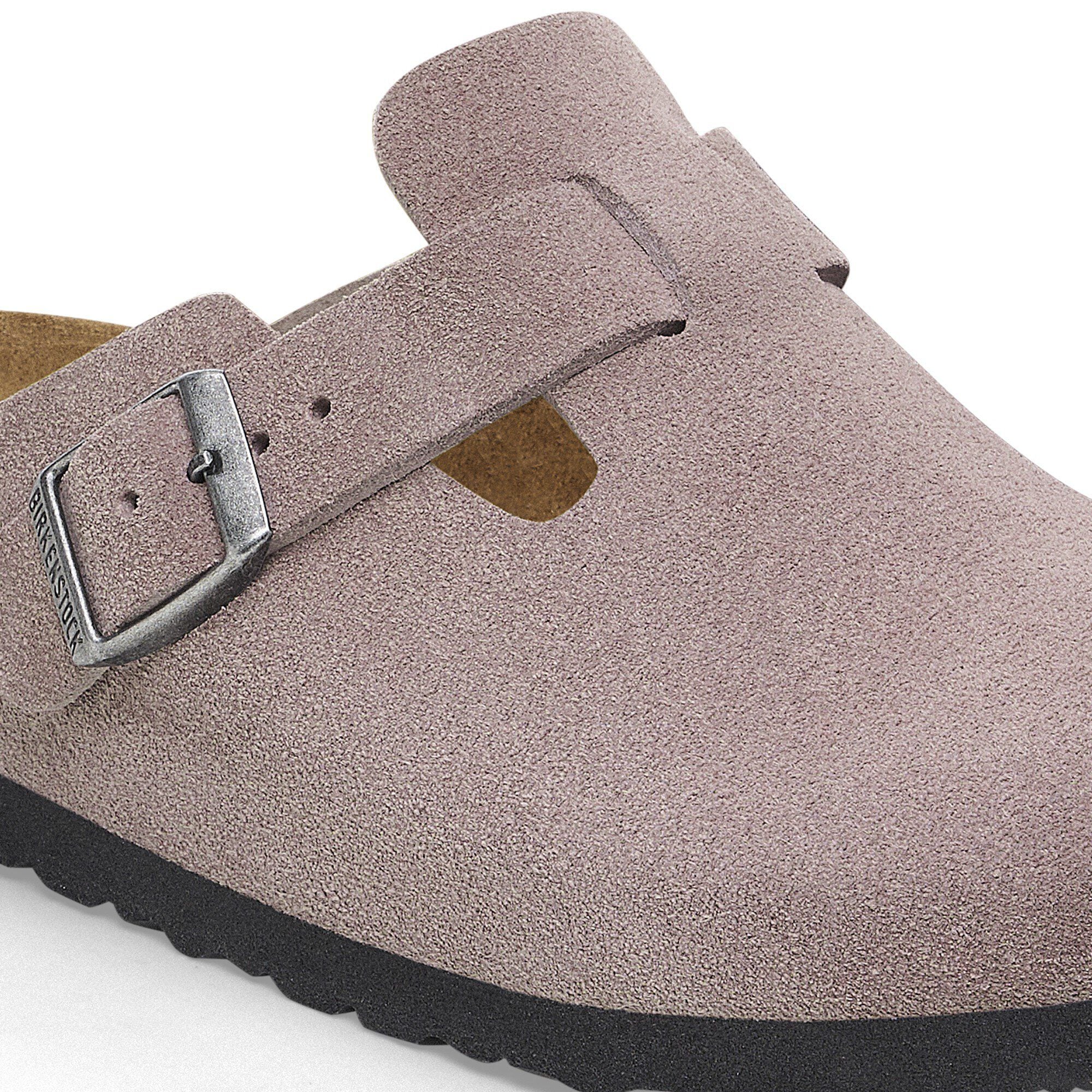 Boston Soft Footbed Suede Leather Close-up view showing material detail