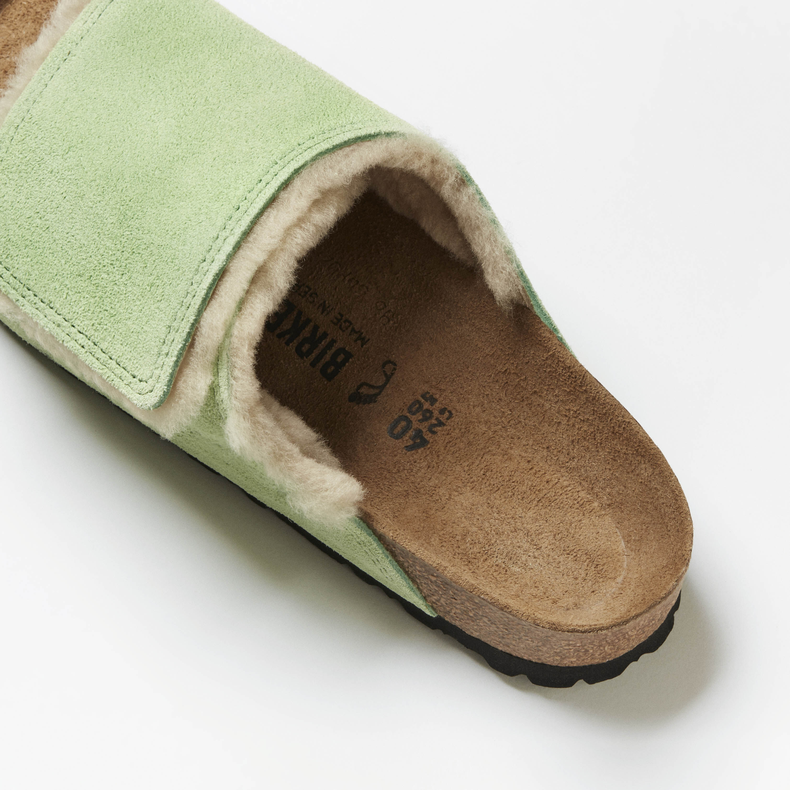 St&uuml;ssy Solana Suede Leather Close-up view showing material detail