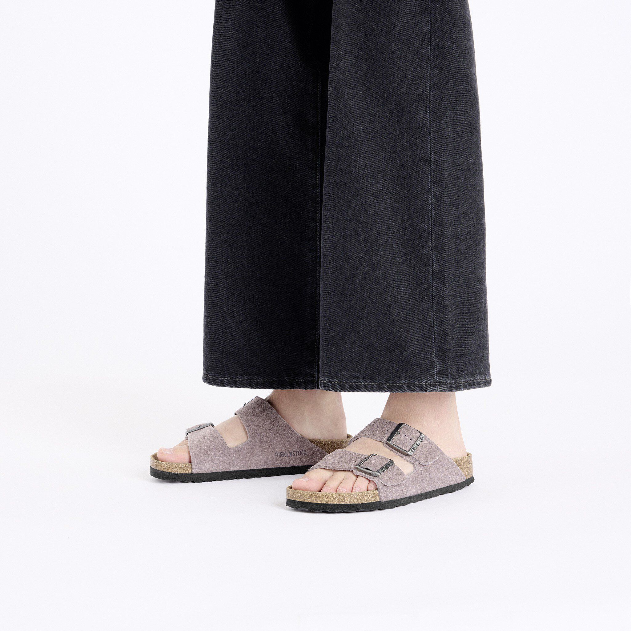 Arizona Soft Footbed Suede Leather with a female model