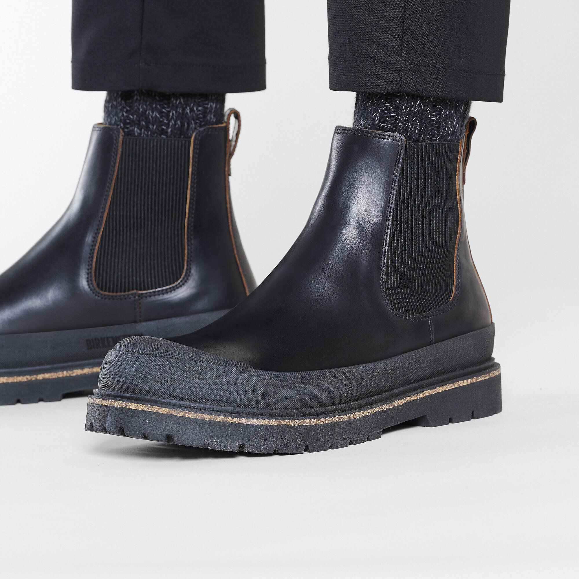 BIRKENSTOCK レザーブーツ PRESCOTT SLIP ON 【美品】 Prescott Slip On Men Waxy Leather in Color Black | BIRKENSTOCK