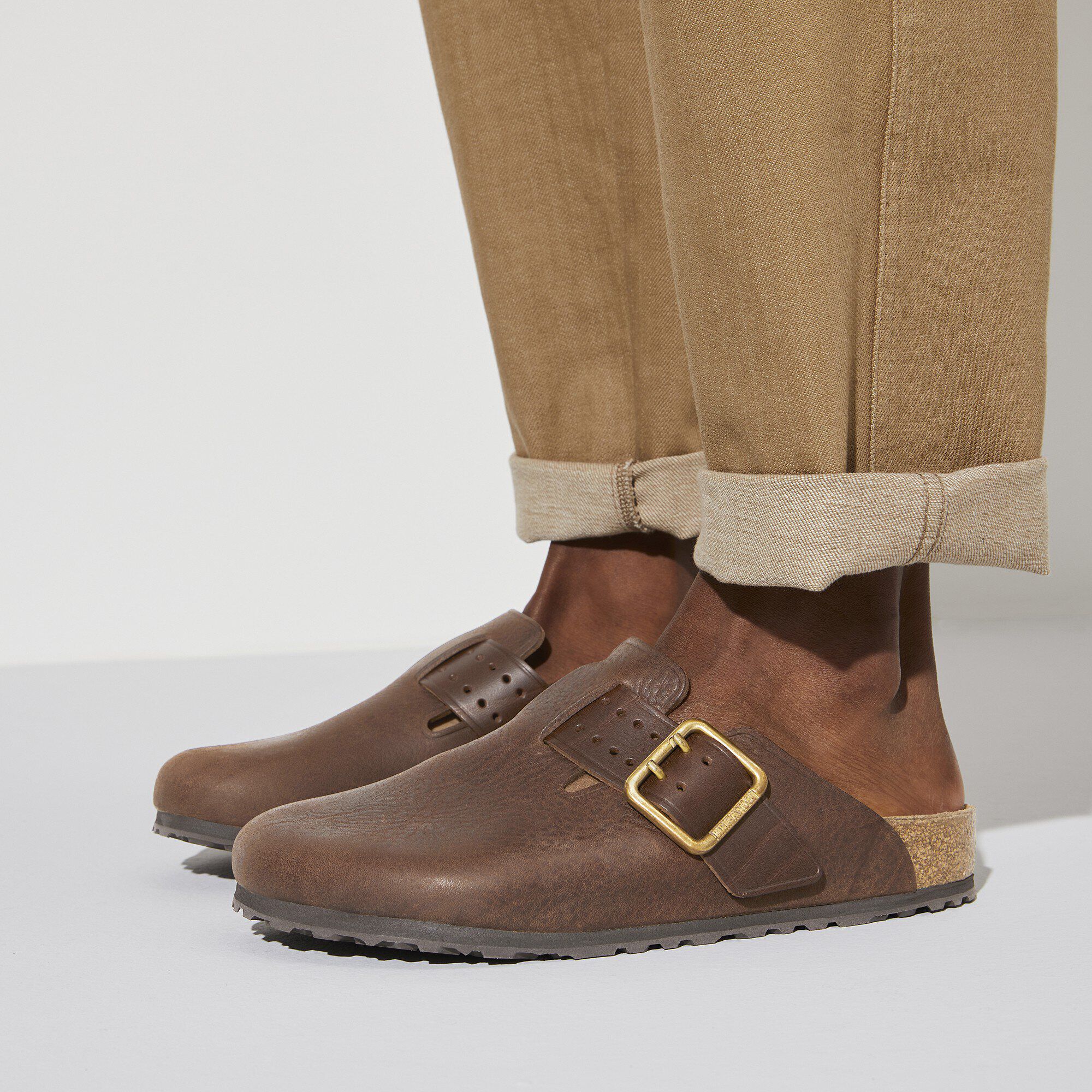 Boston Bold Natural Leather with a male model