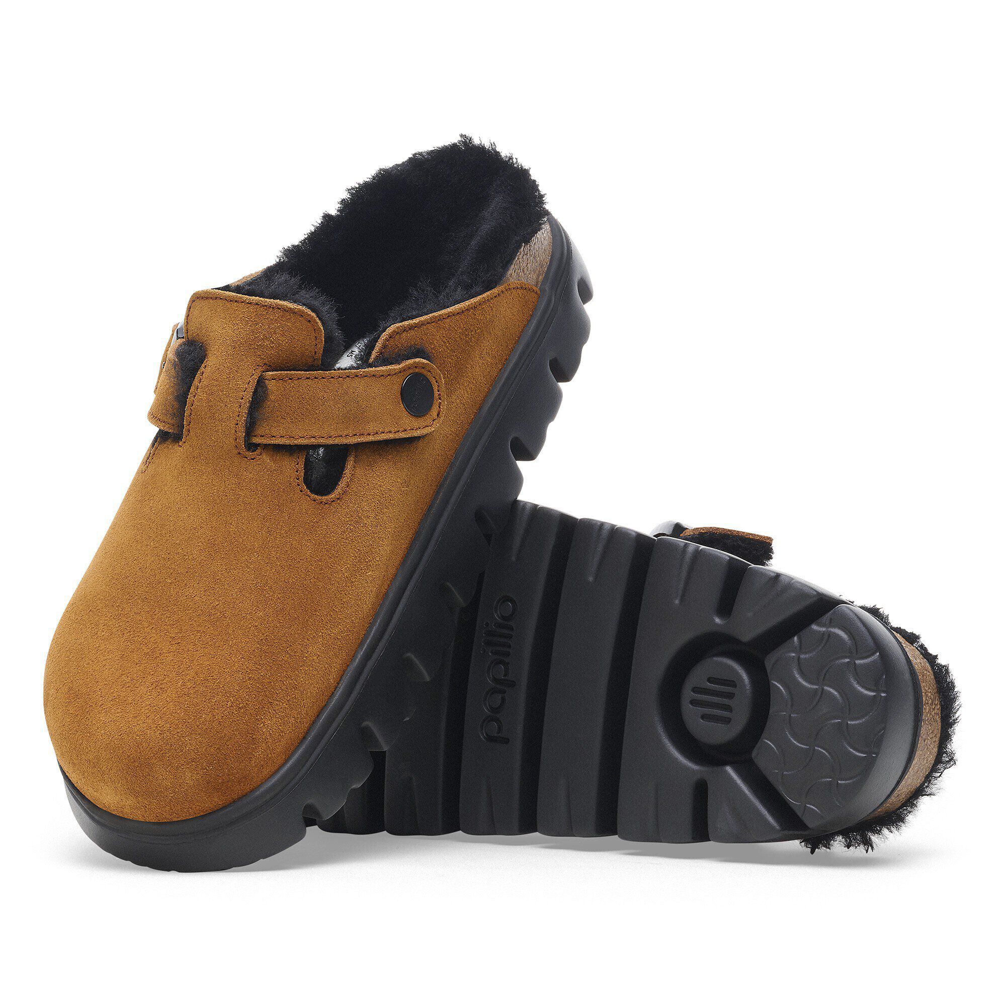 보스턴 파필리오 청키 시어링 스웨이드 가죽 with outer sole details