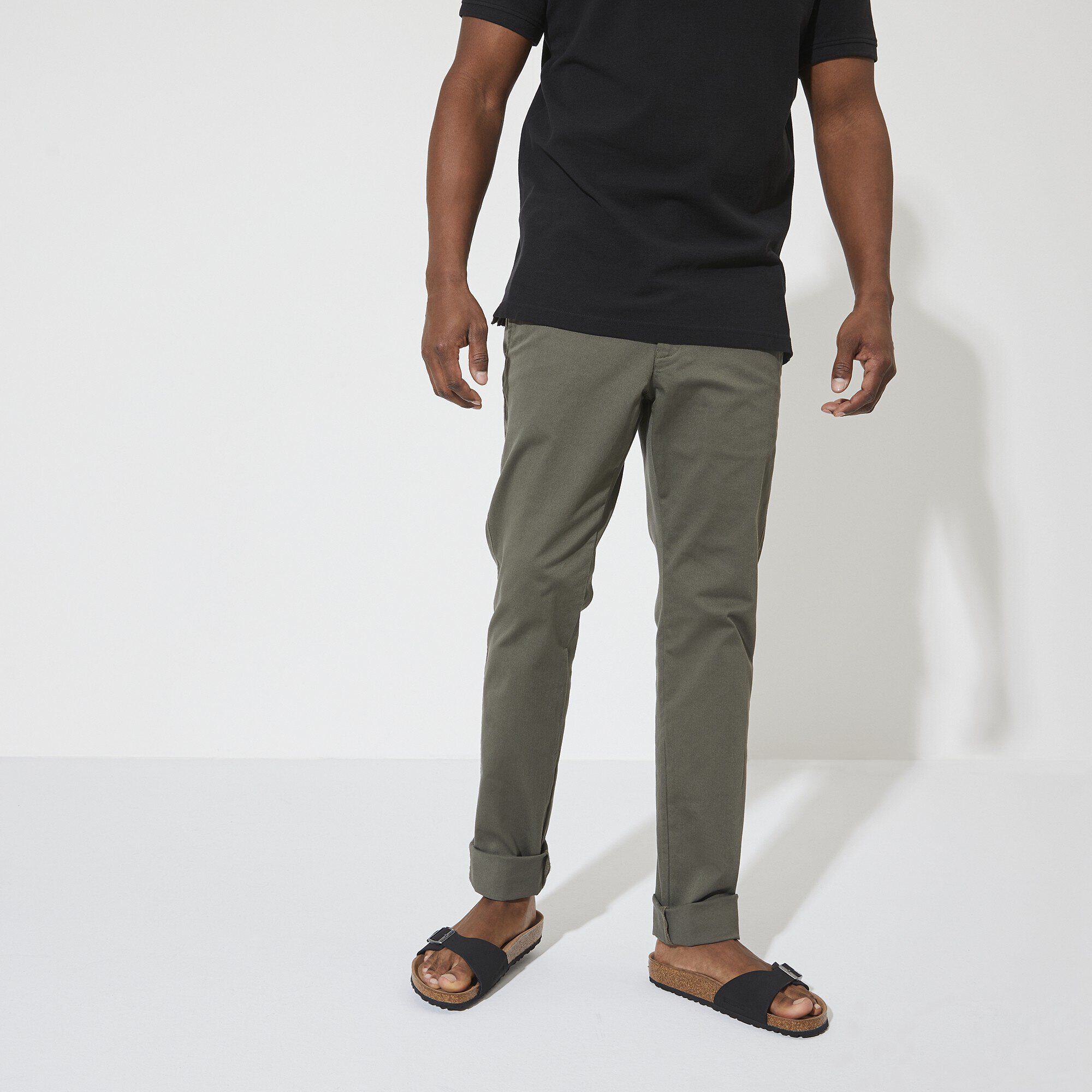 Madrid Vegan Birko-Flor Nubuk Close-up with a male model