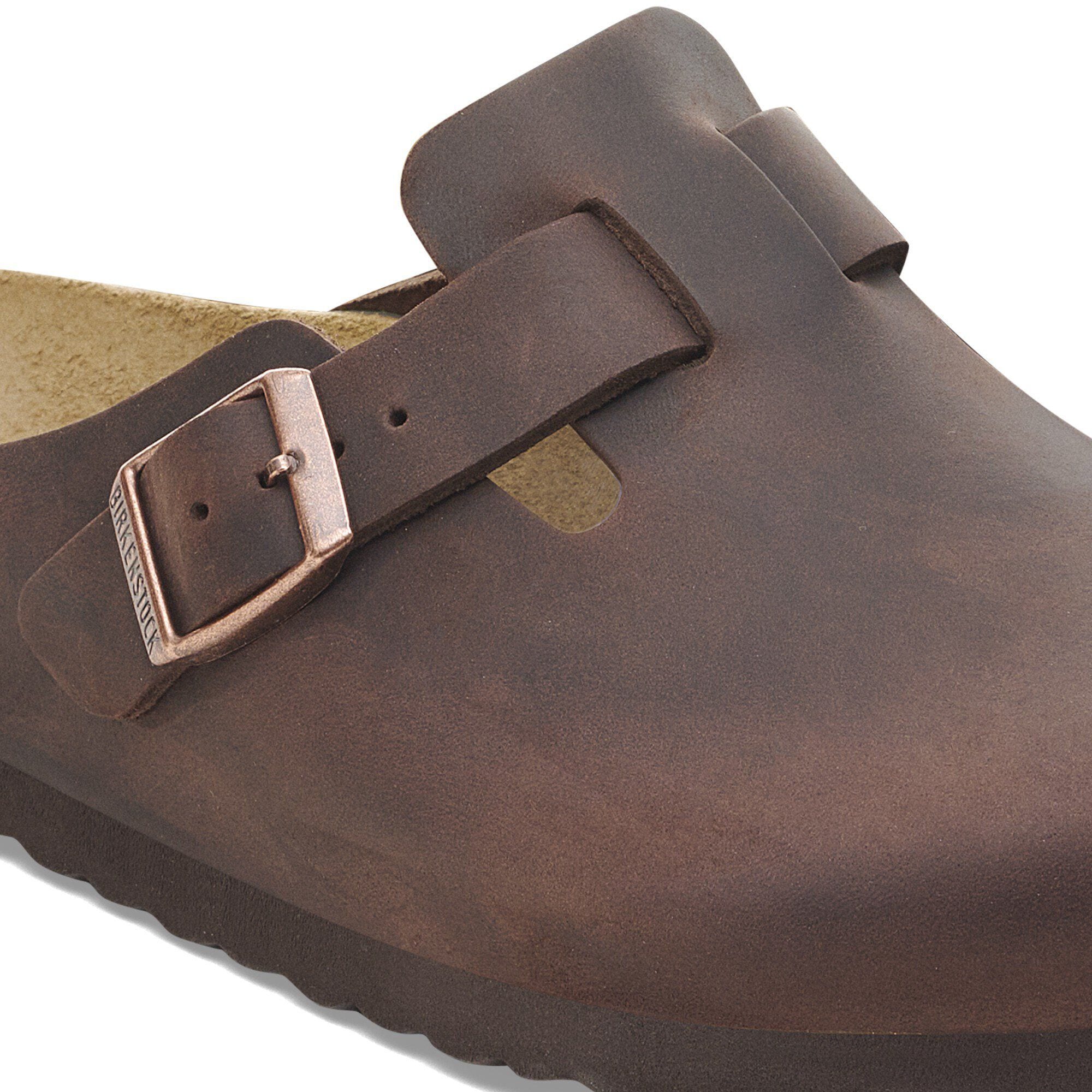 Boston Soft Footbed Natural Leather Oiled Close-up view showing material detail