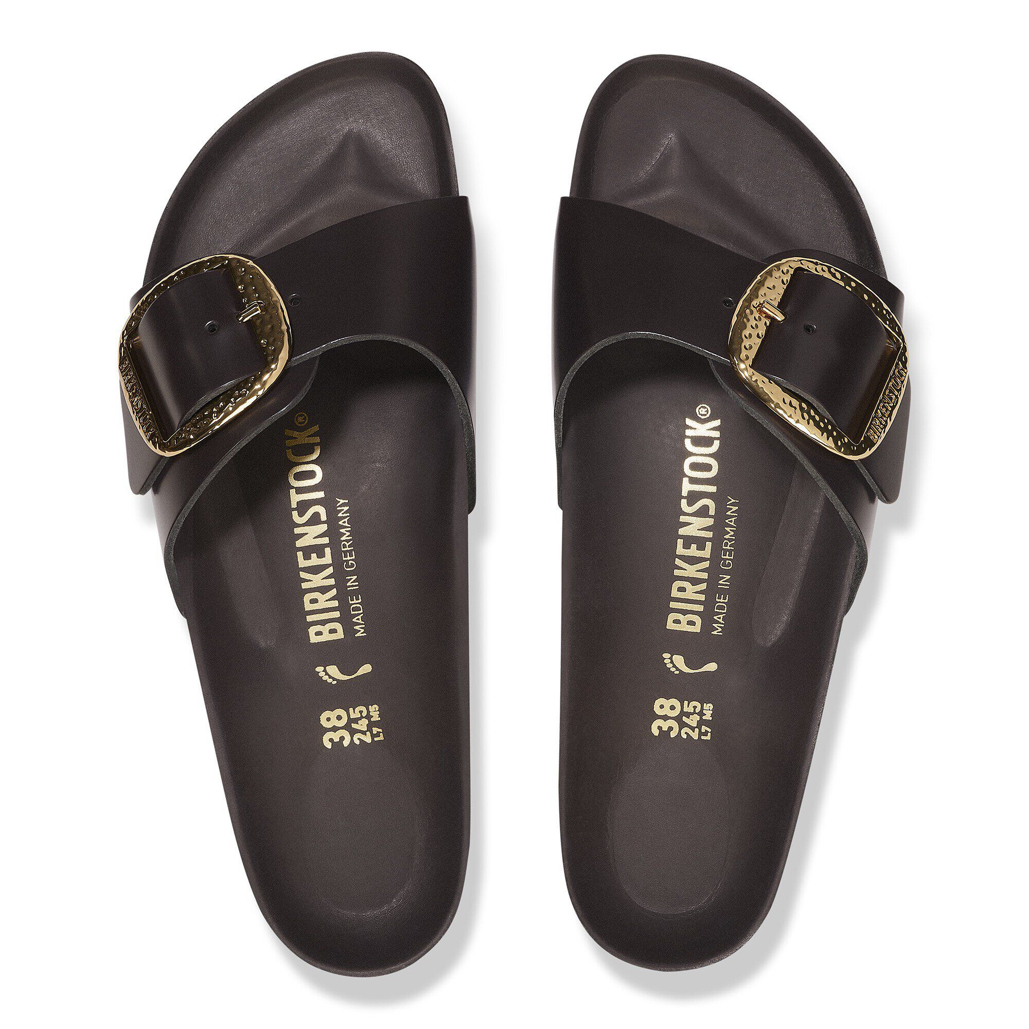 Madrid Big Buckle Natural Leather Patent - a top view