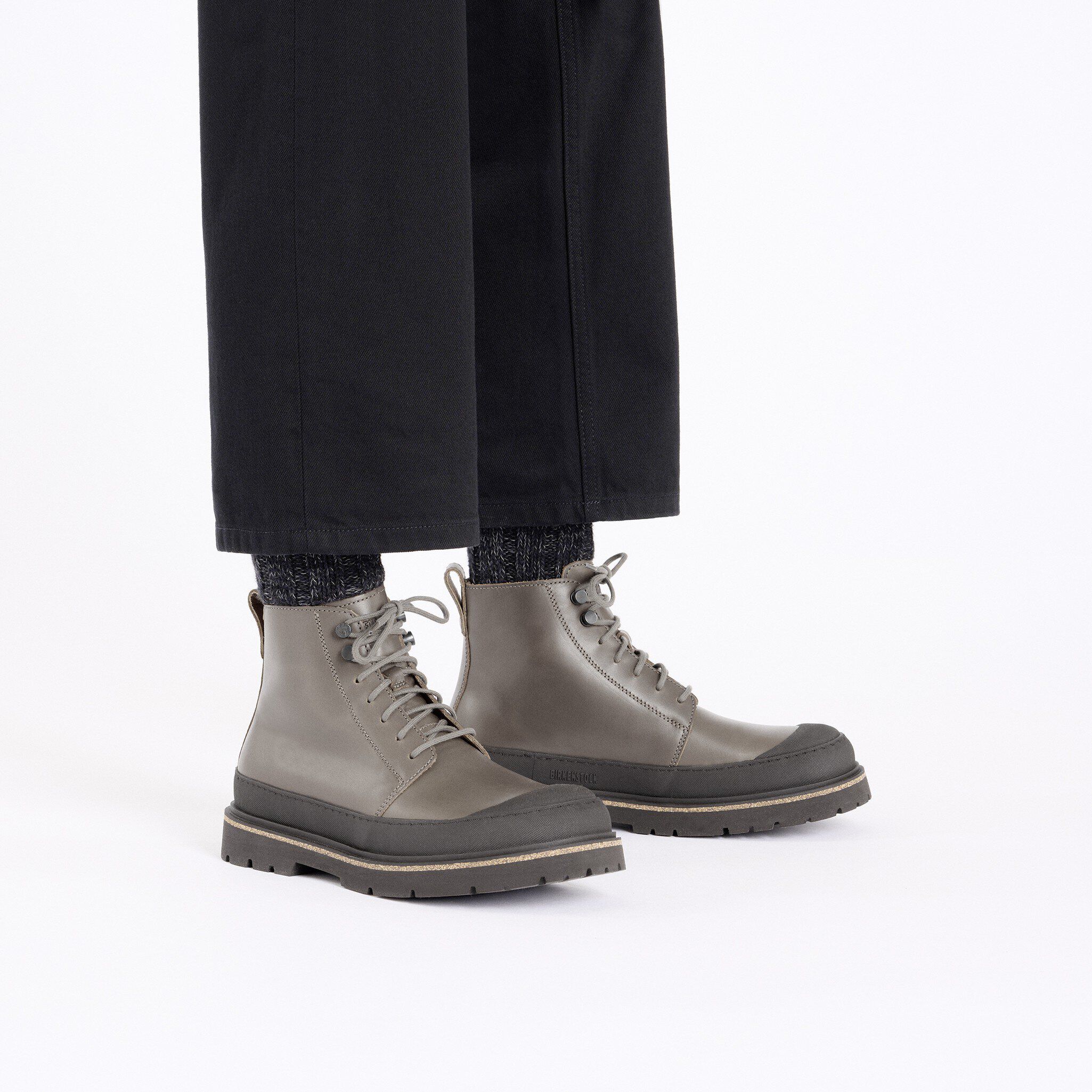 Prescott Men Waxy Leather with a male model