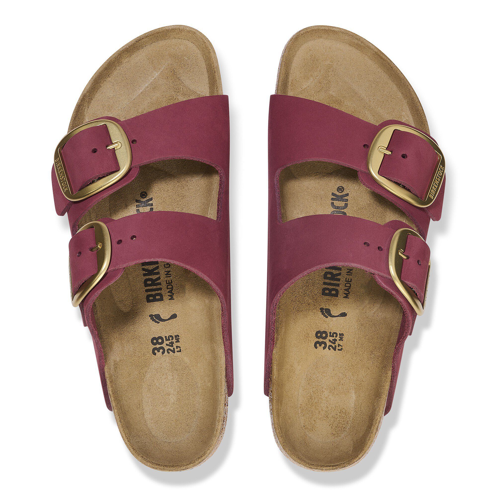 Arizona Big Buckle Nubuck Leather in Color Berry Crush