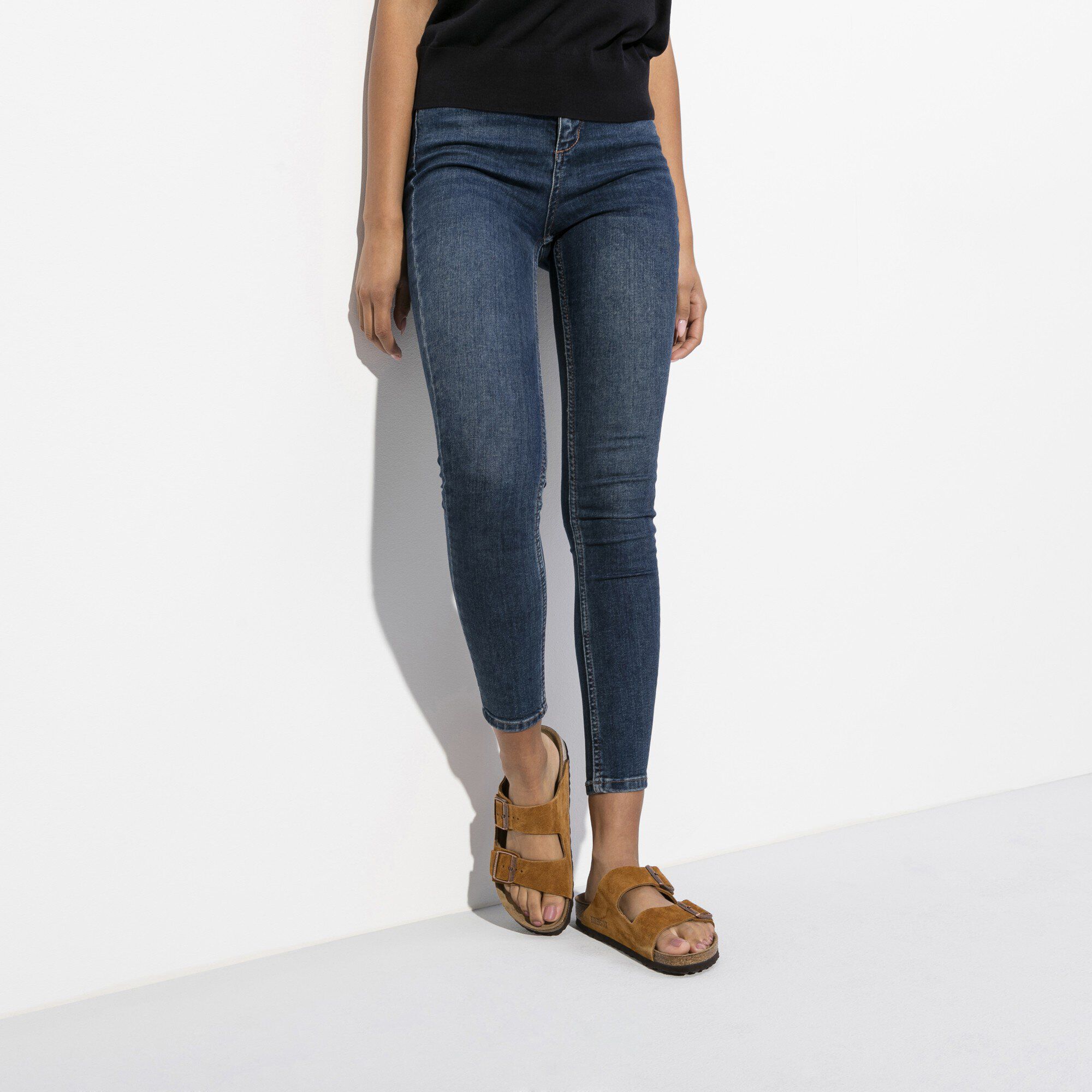 Arizona Soft Footbed Suede Leather with a female model