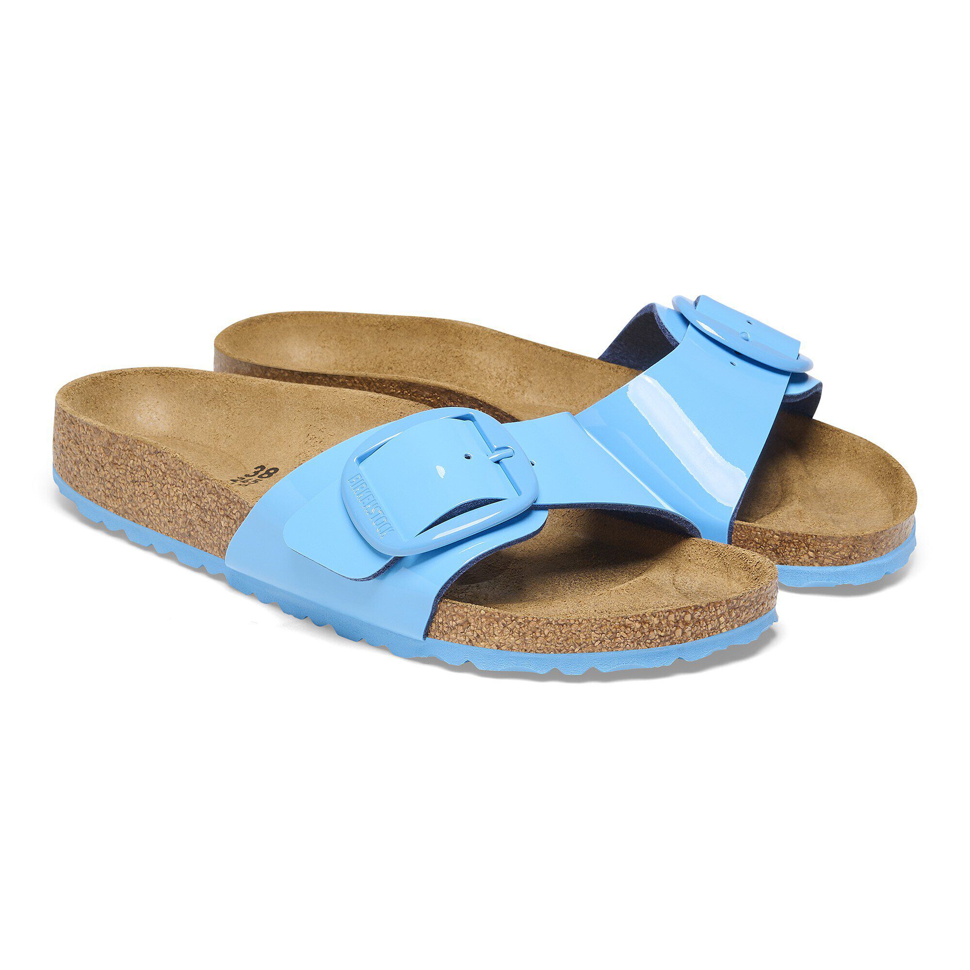 Madrid Big Buckle Birko-Flor Patent - shown as a pair