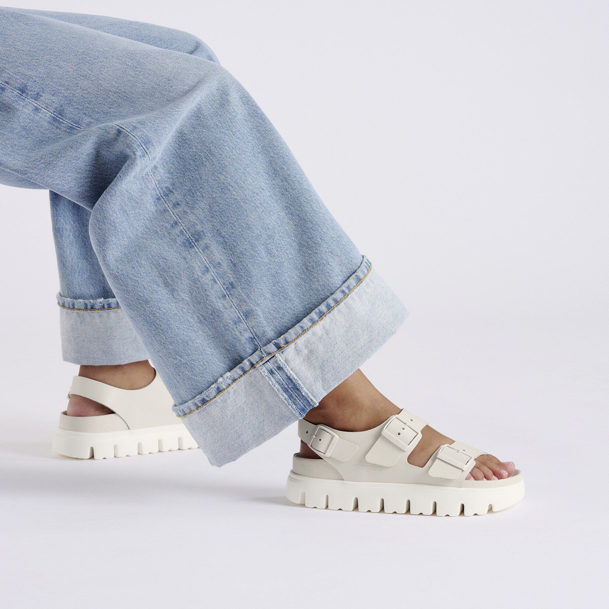 Milano Chunky Natural Leather with a female model