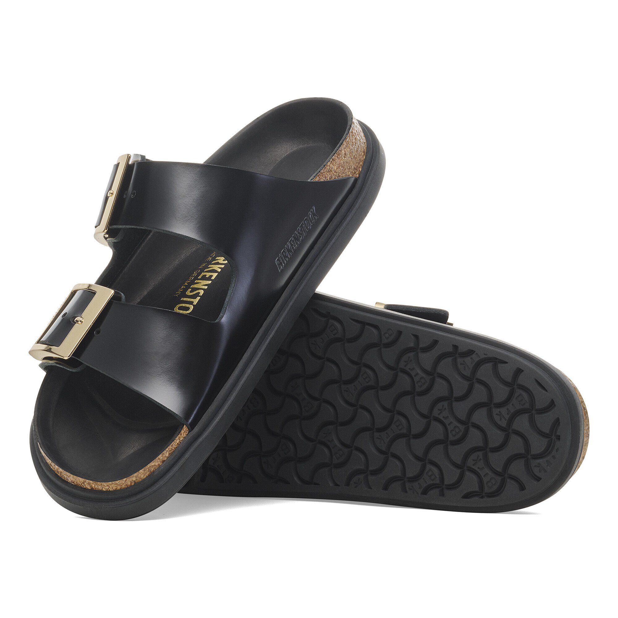 Arizona Droplet Buckle Natural Leather Patent with outer sole details