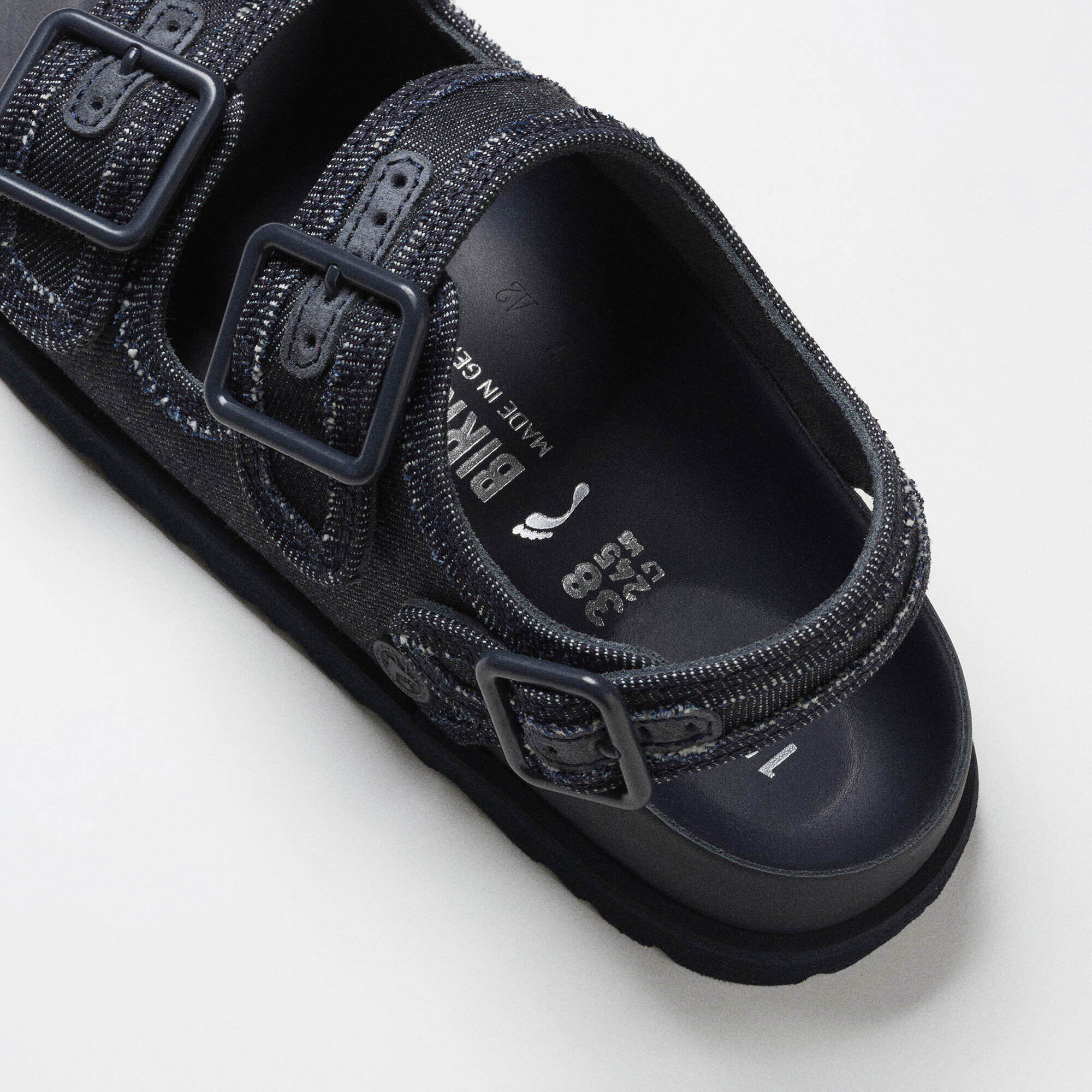 1774 Milano Denim Leather-Cotton Close-up view showing material detail