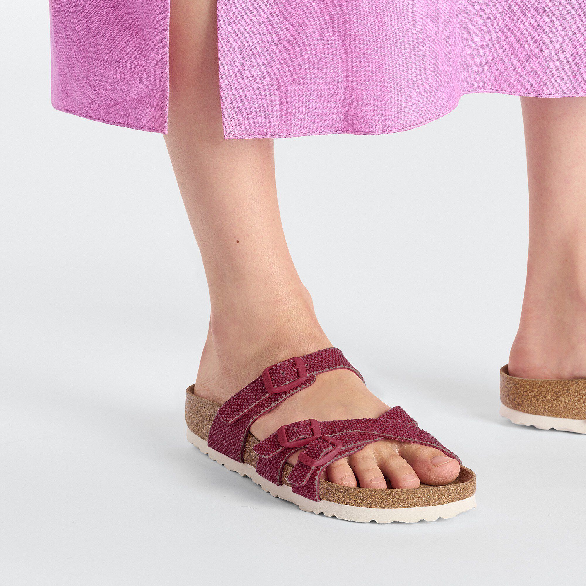 Franca Rivet Logo Textile Close-up with a female model