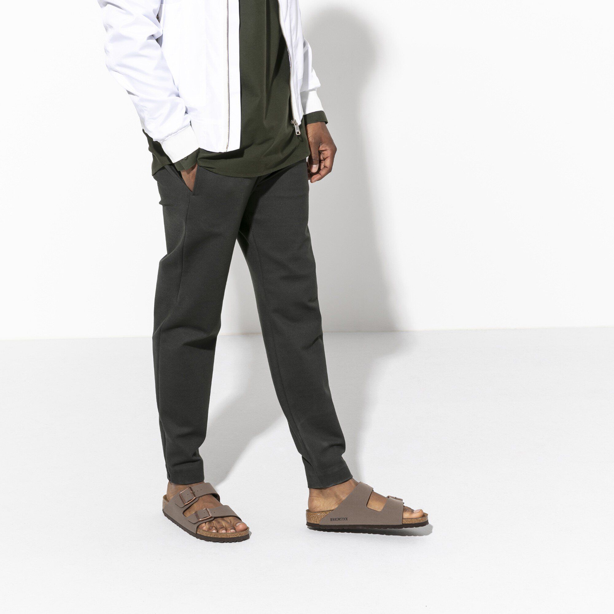 Arizona Birko-Flor Nubuk Close-up with a male model