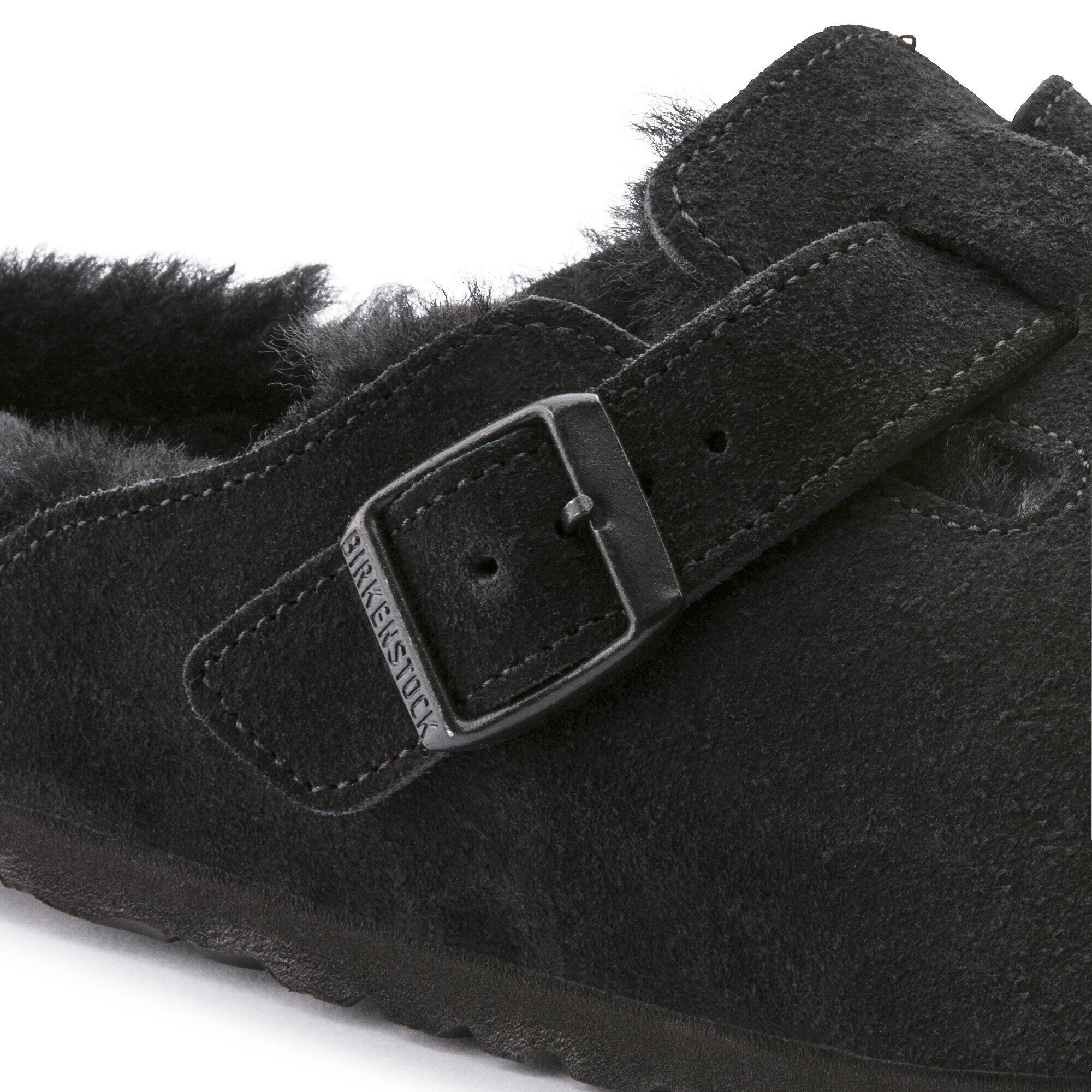 Boston Shearling Suede Leather Close-up view showing material detail