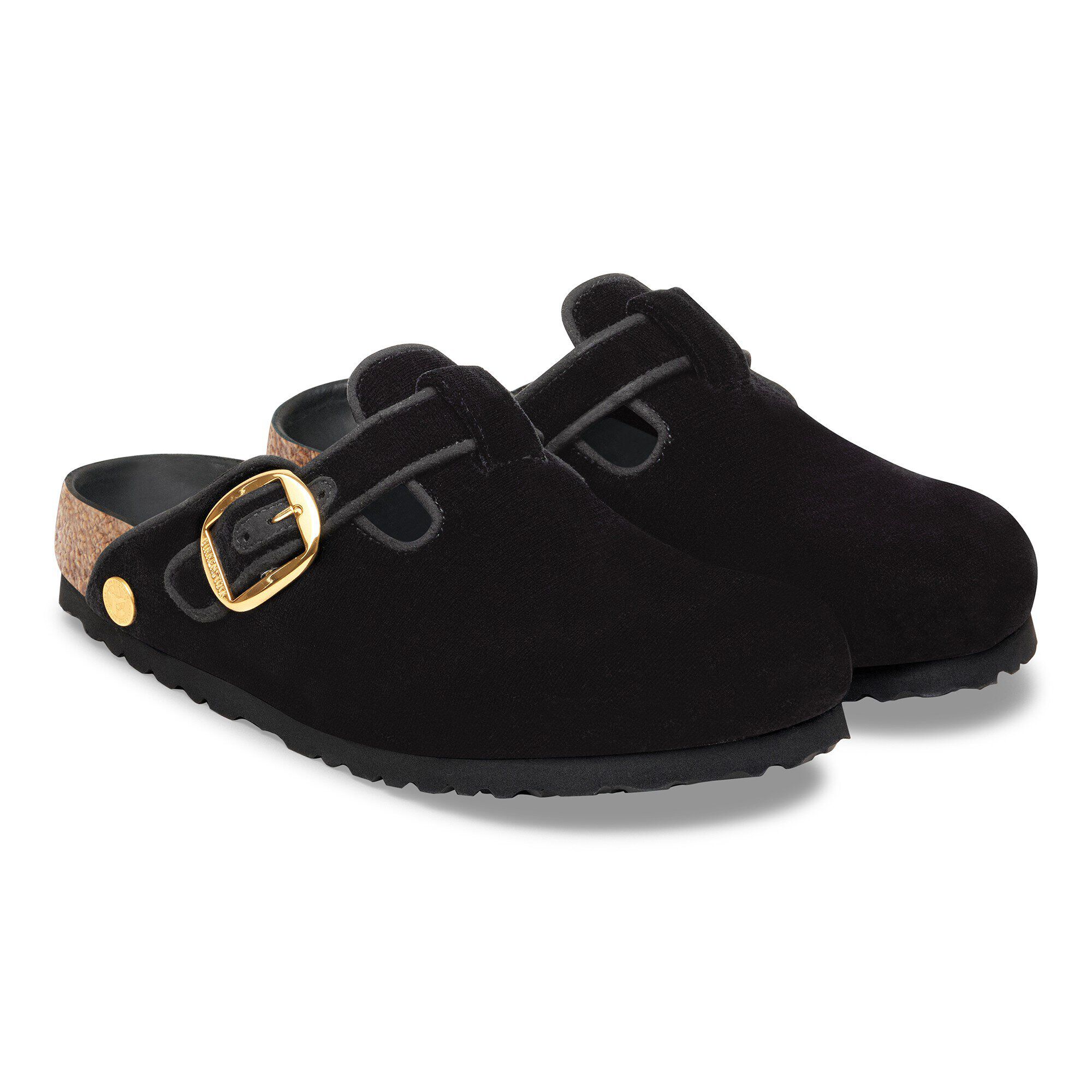 Boston Big Buckle Piping Rivet Logo Textile in Color Velvet Black