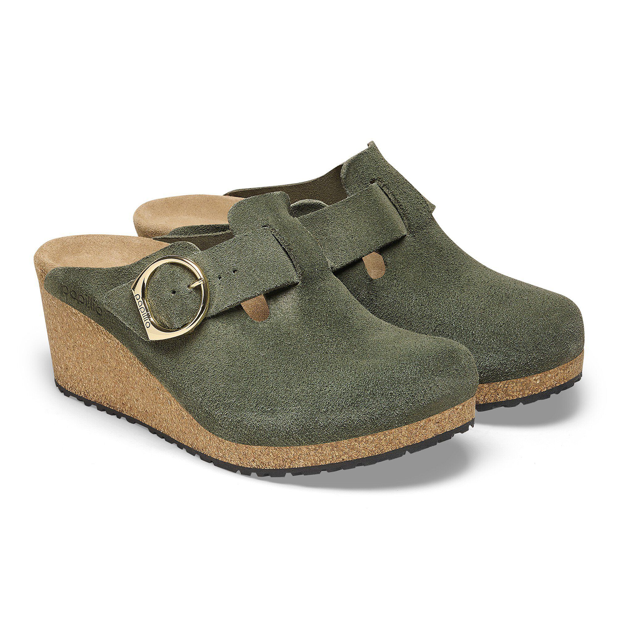 Fanny Ring-Buckle Suede Leather - shown as a pair