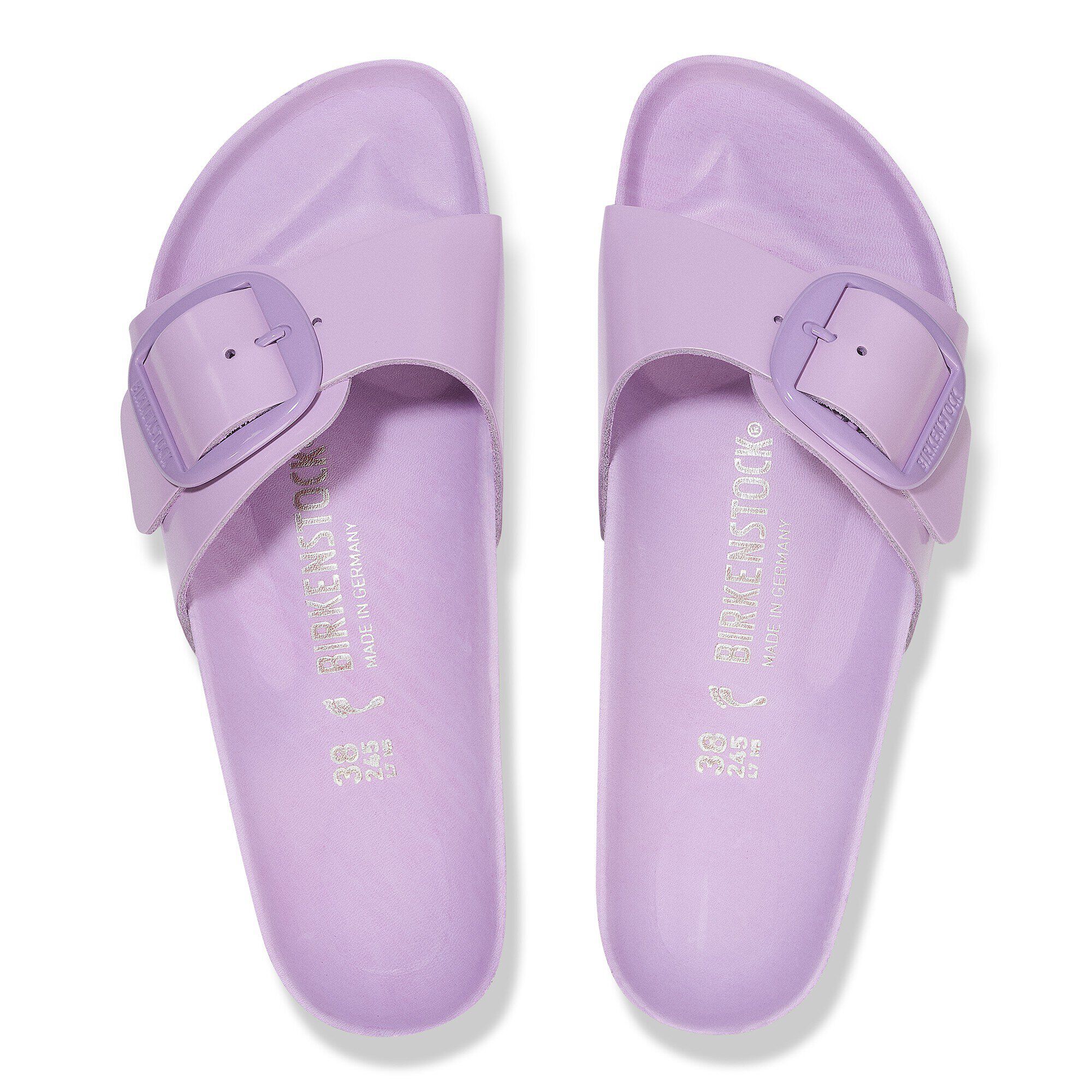 Madrid Big Buckle Natural Leather Patent - a top view