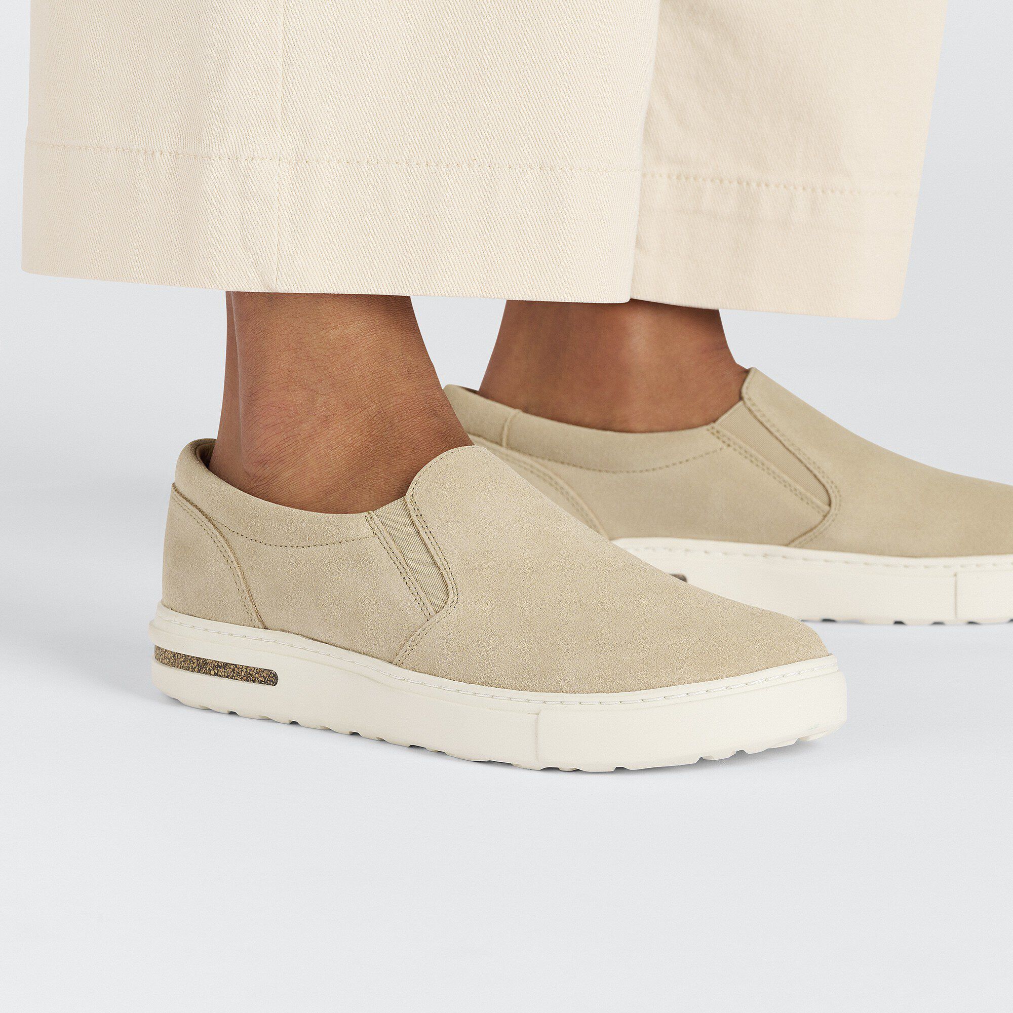 Oswego Suede Leather Close-up with a female model