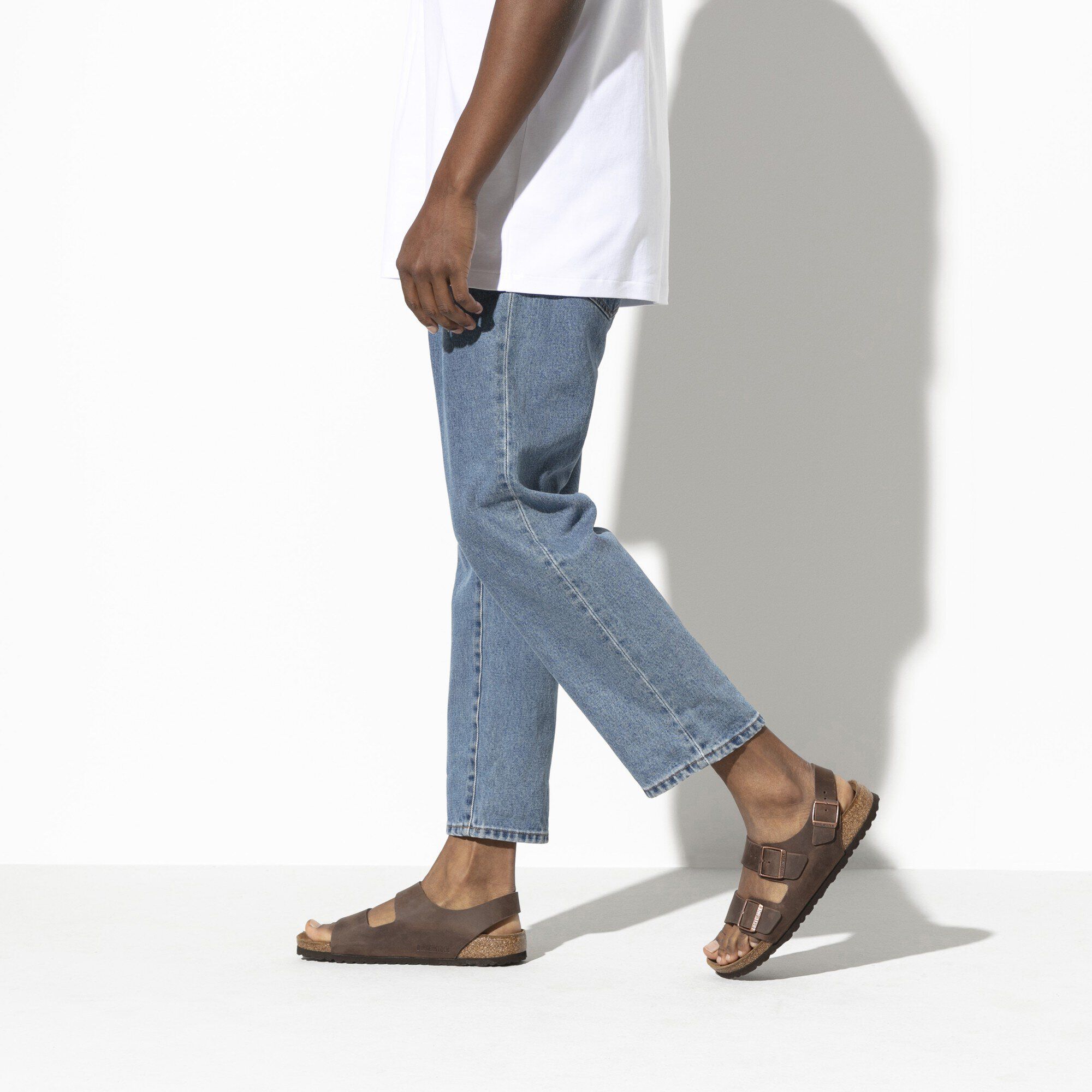 Milano Natural Leather Oiled Close-up with a male model