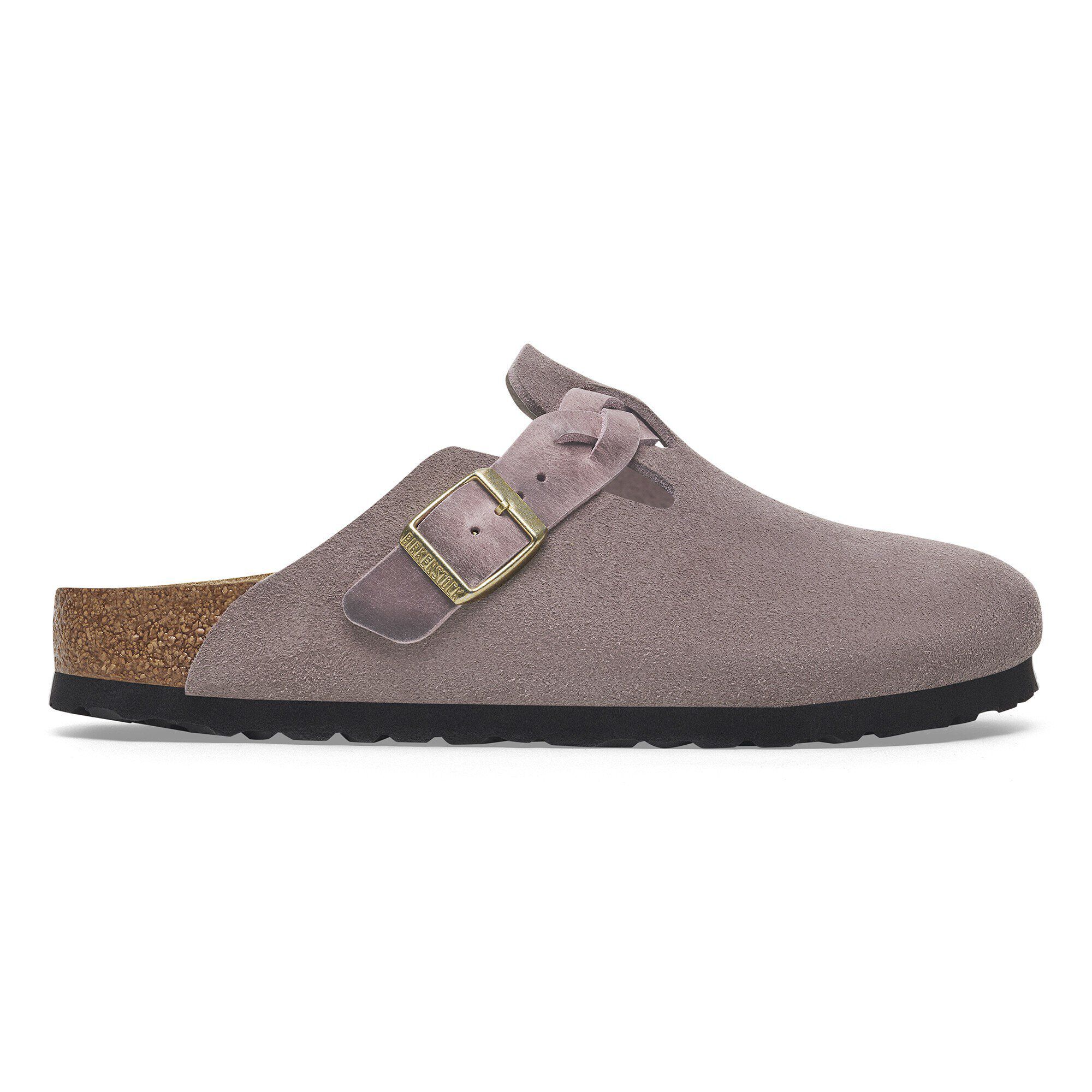 Boston Braided Suede Leather in Color Faded Purple | BIRKENSTOCK