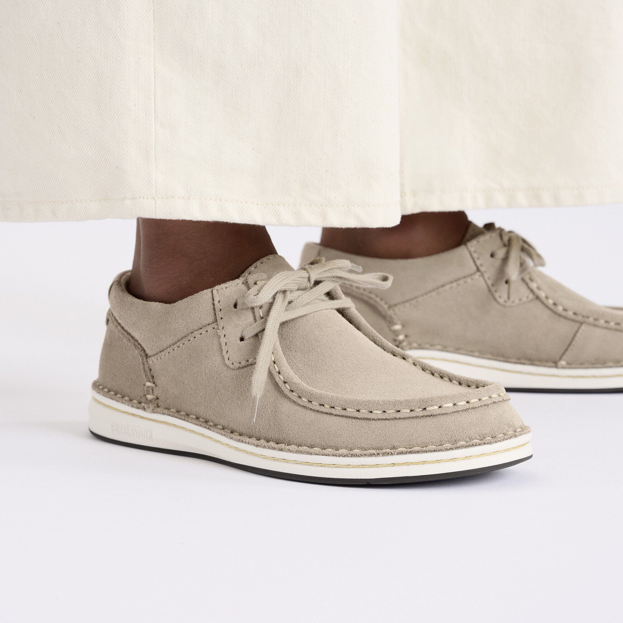 Pasadena Suede Leather Close-up with a female model