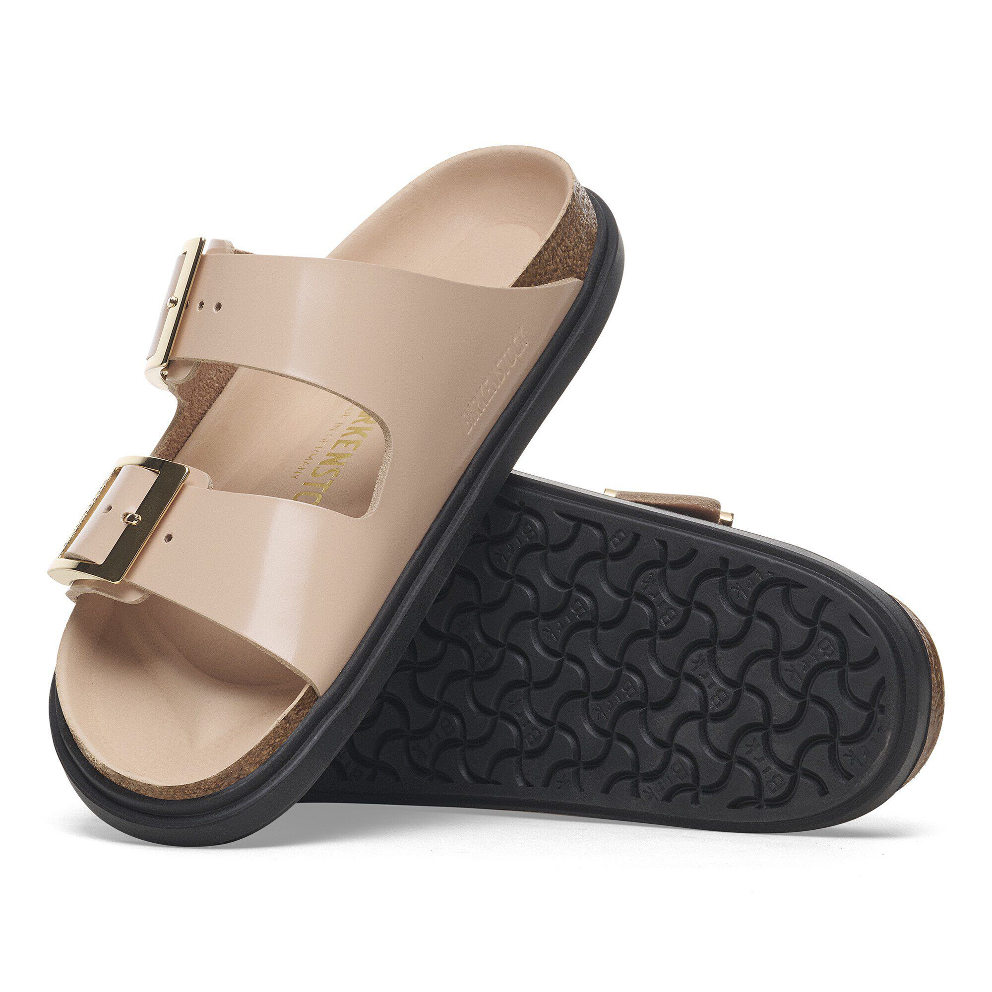 Arizona Droplet Buckle Natural Leather Patent with outer sole details