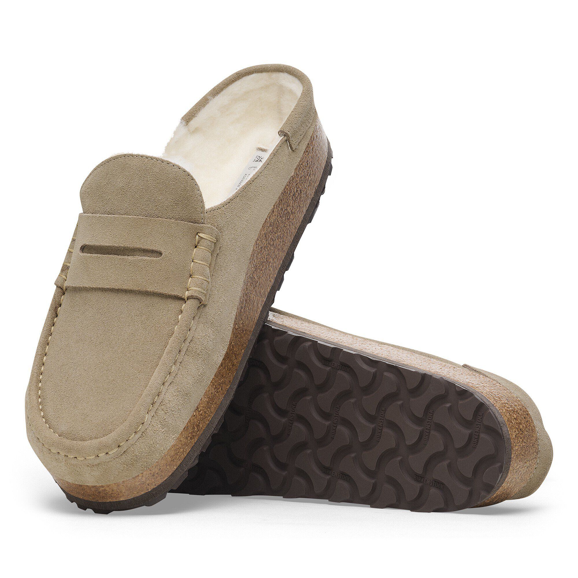 네이플스 시어링 스웨이드 가죽/퍼 with outer sole details