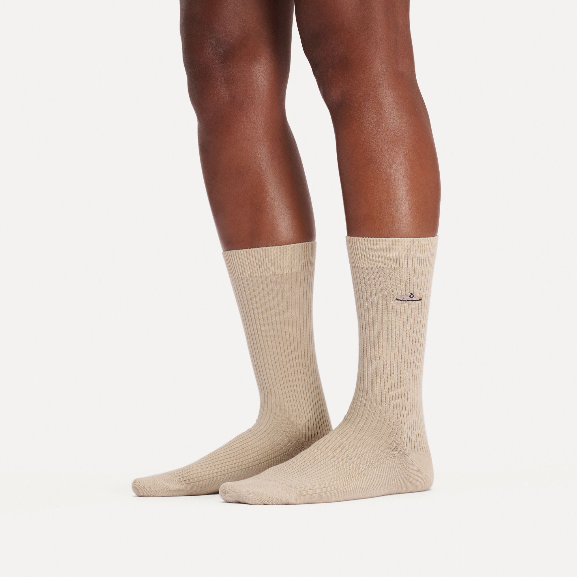 Cotton Ribbed Socks / コットン リブ ソックス コットン/ナイロン/ポリウレタン with a female model