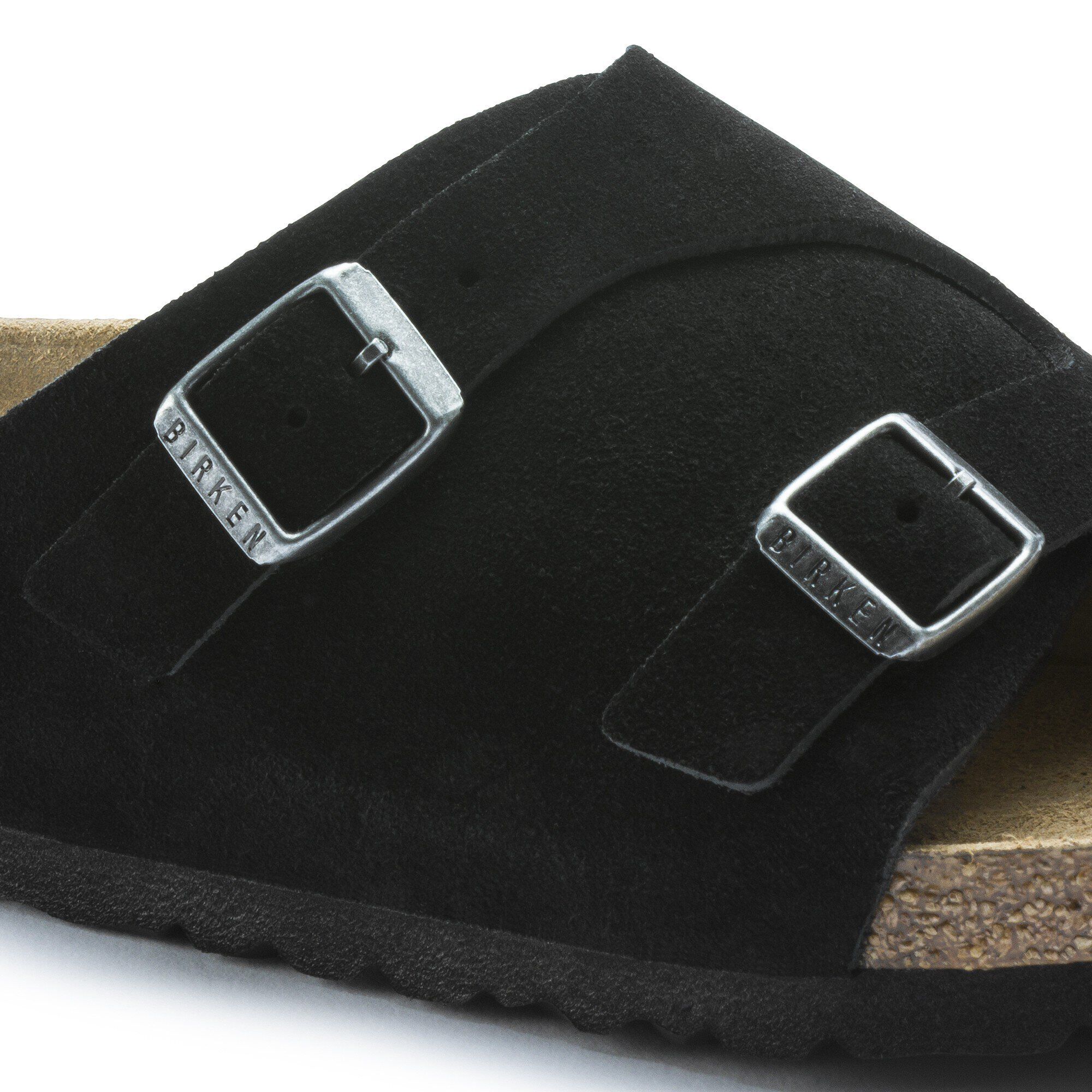 Z&uuml;rich Soft Footbed / チューリッヒ ソフトフットベッド スエードレザー Close-up view showing material detail