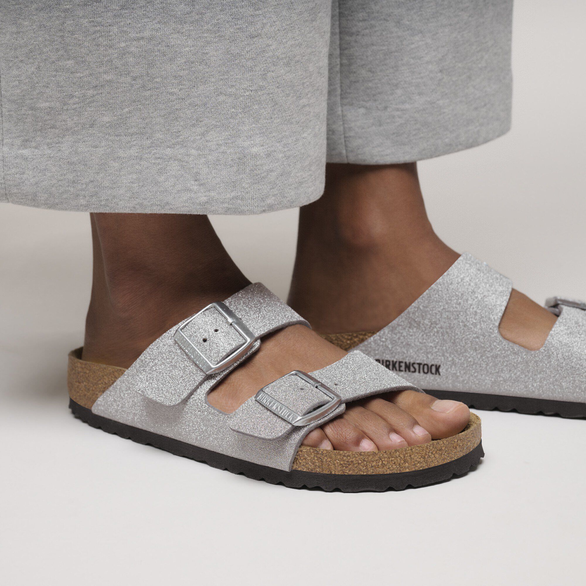 Arizona Synthetik in Color Shiny Glitter Silver | BIRKENSTOCK Hong