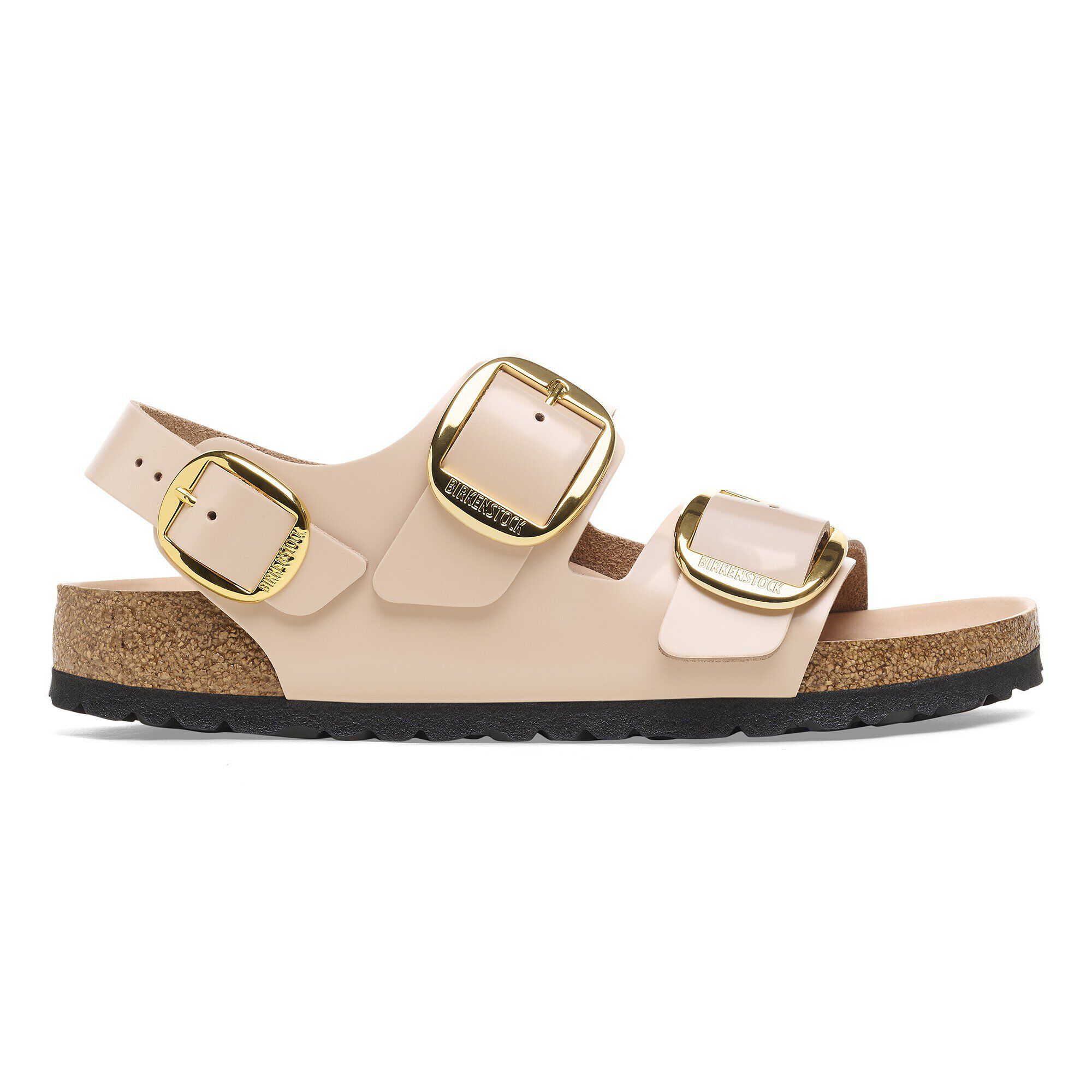 Milano Big Buckle Natural Leather Patent - a side view