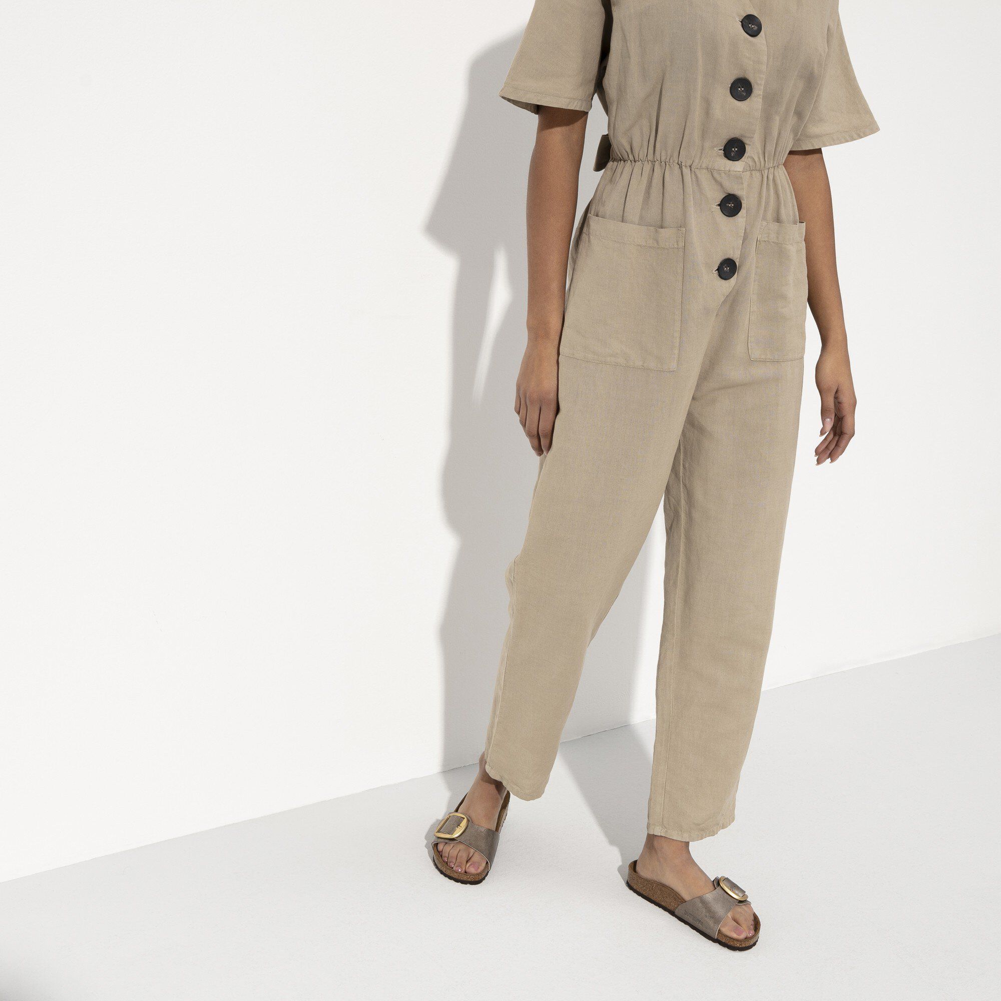 Madrid Big Buckle Birko-Flor with a female model