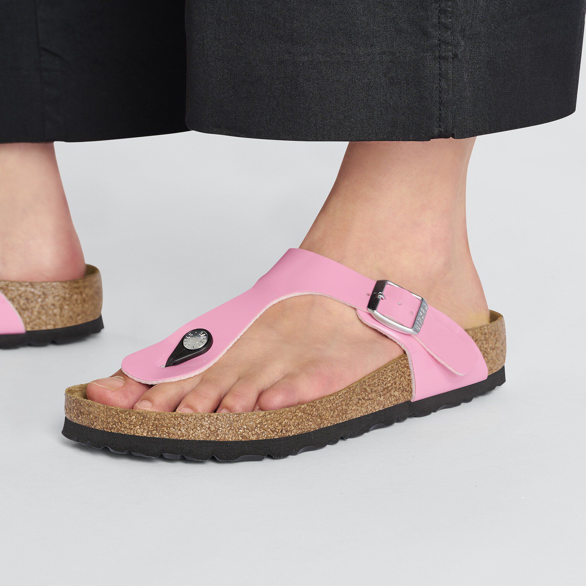 Gizeh Birko-Flor Patent in Color Patent Candy Pink/Black