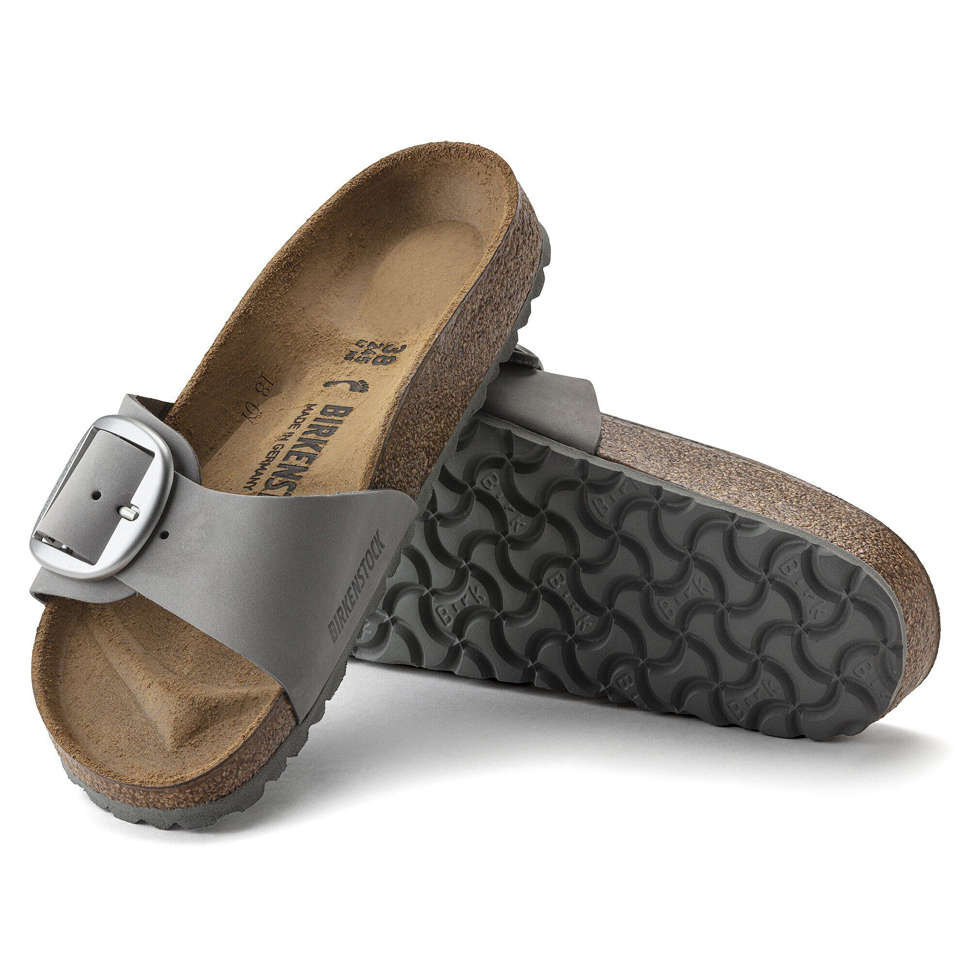 Madrid Big Buckle Nubuk Leather with outer sole details