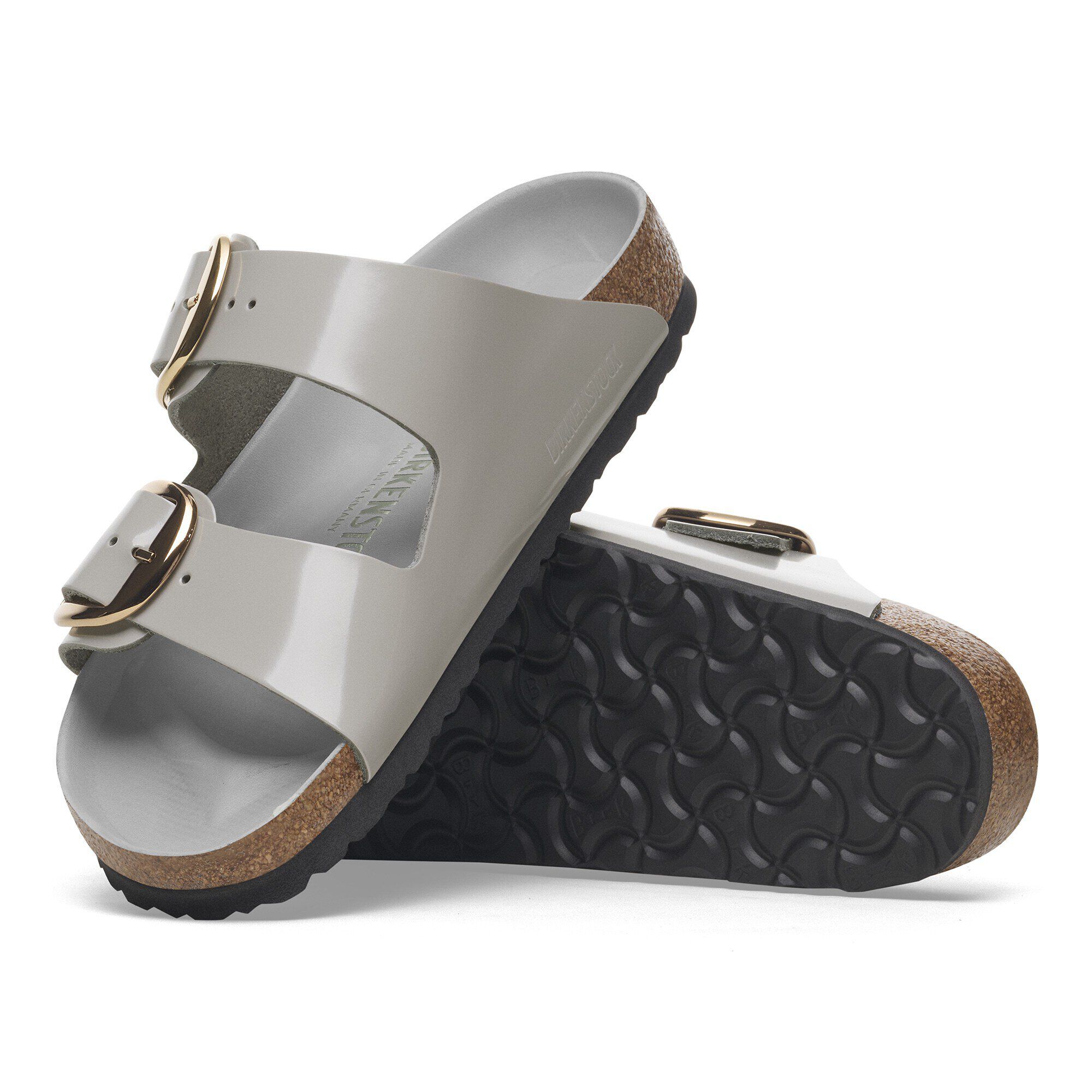 Arizona Big Buckle Natural Leather Patent with outer sole details