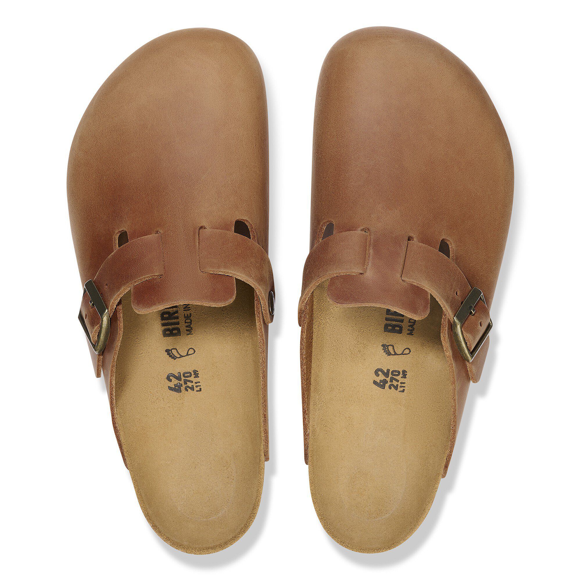 靴 BIRKENSTOCK BOSTON 42 Boston Natural Leather Oiled in Color Cognac | BIRKENSTOCK Singapore
