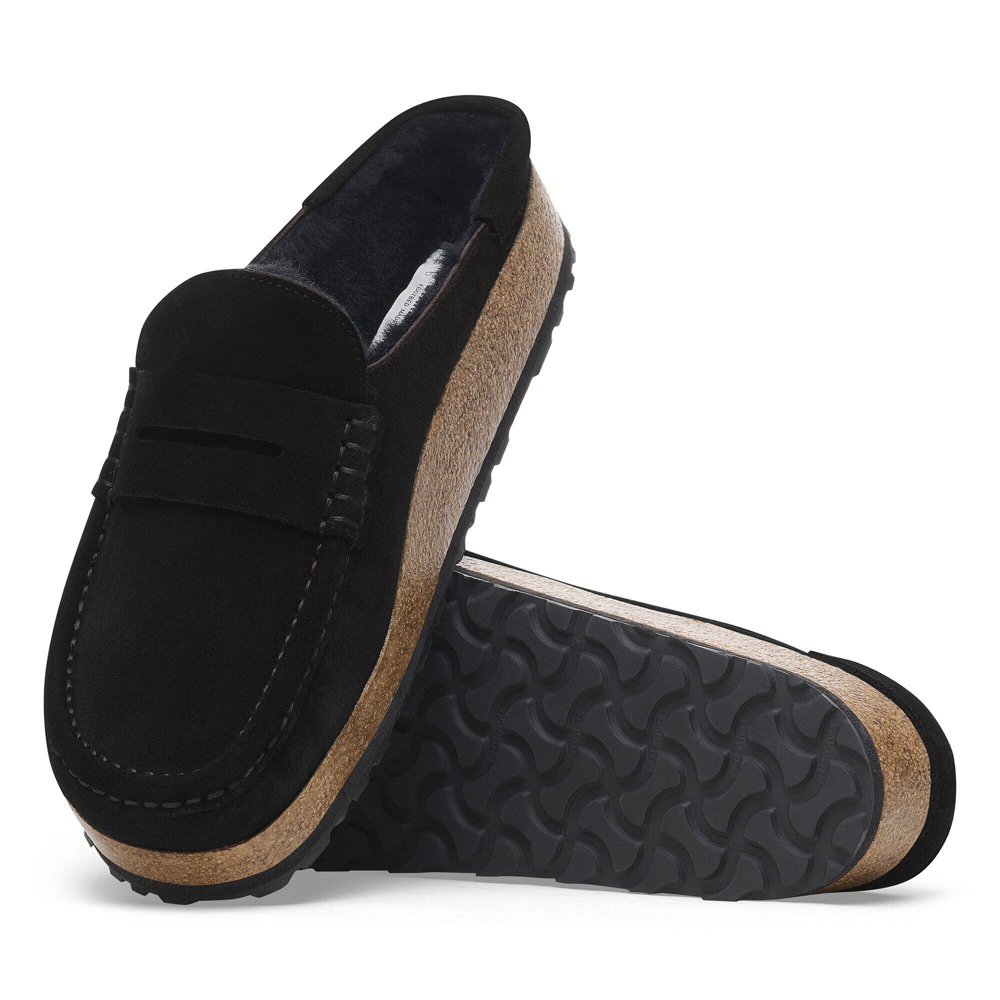 네이플스 시어링 스웨이드 가죽/퍼 with outer sole details