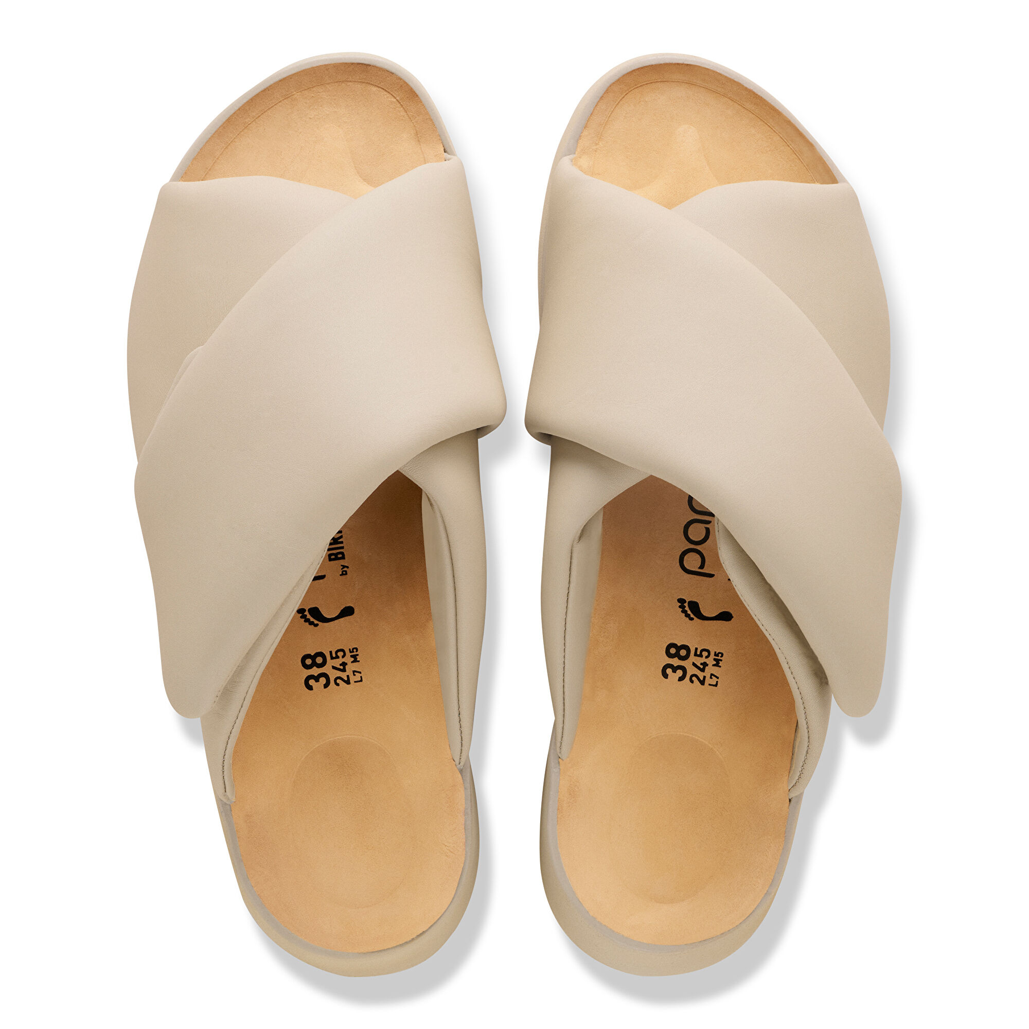 Theda Cross Strap / テダ クロス ストラップ ナチュラルレザー - a top view