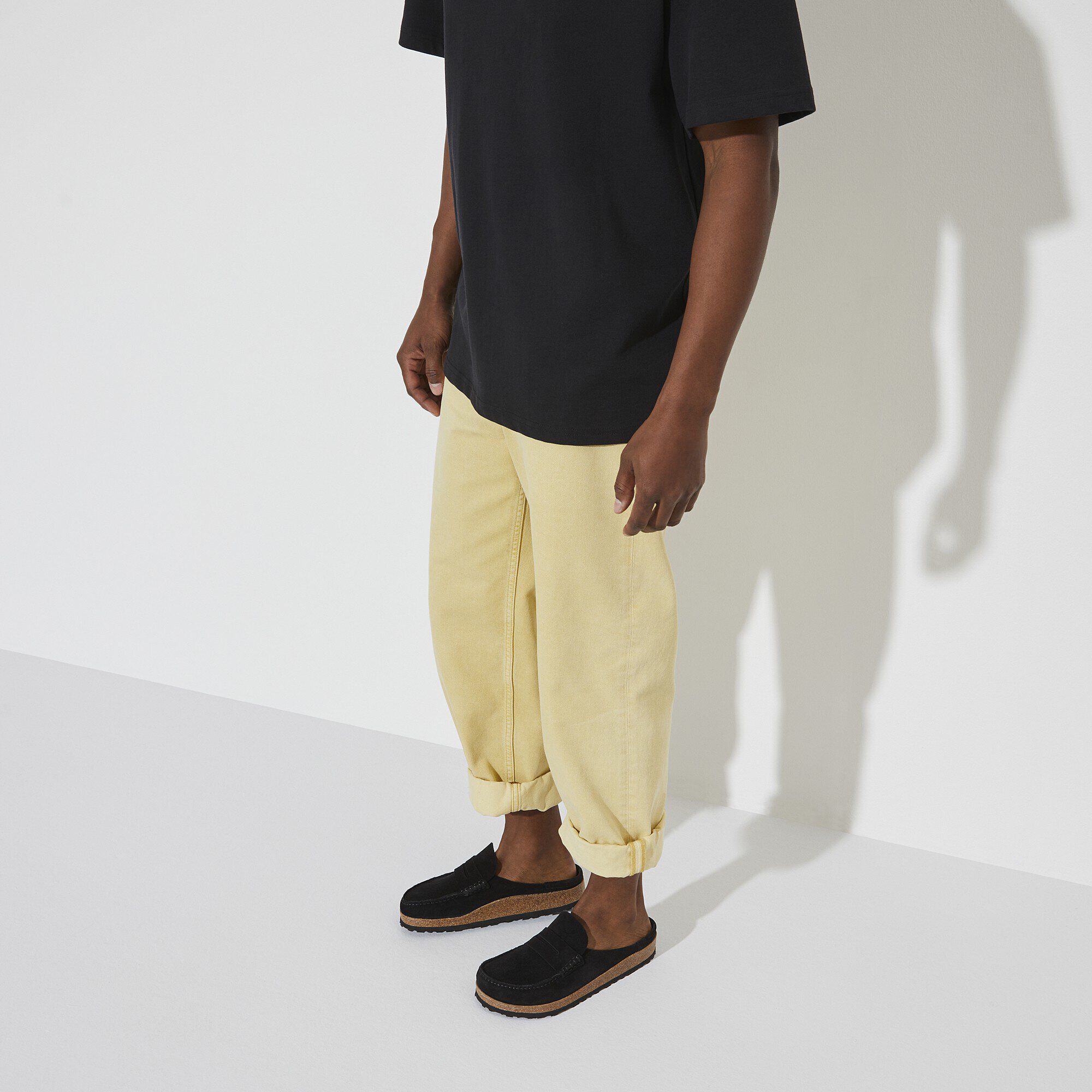 Naples Suede Leather Close-up with a male model